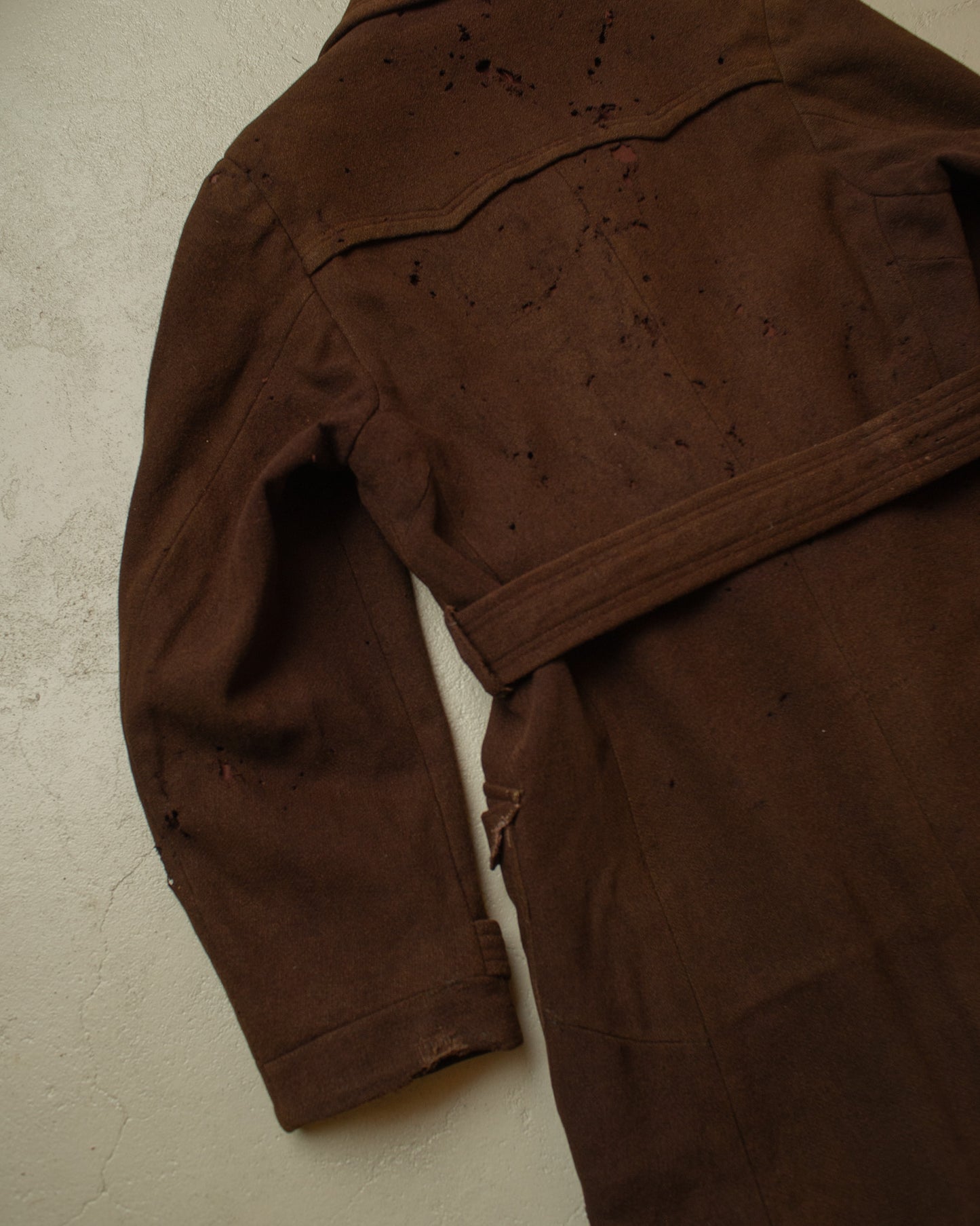 1930s damaged German Wool Sports Coat brown - M