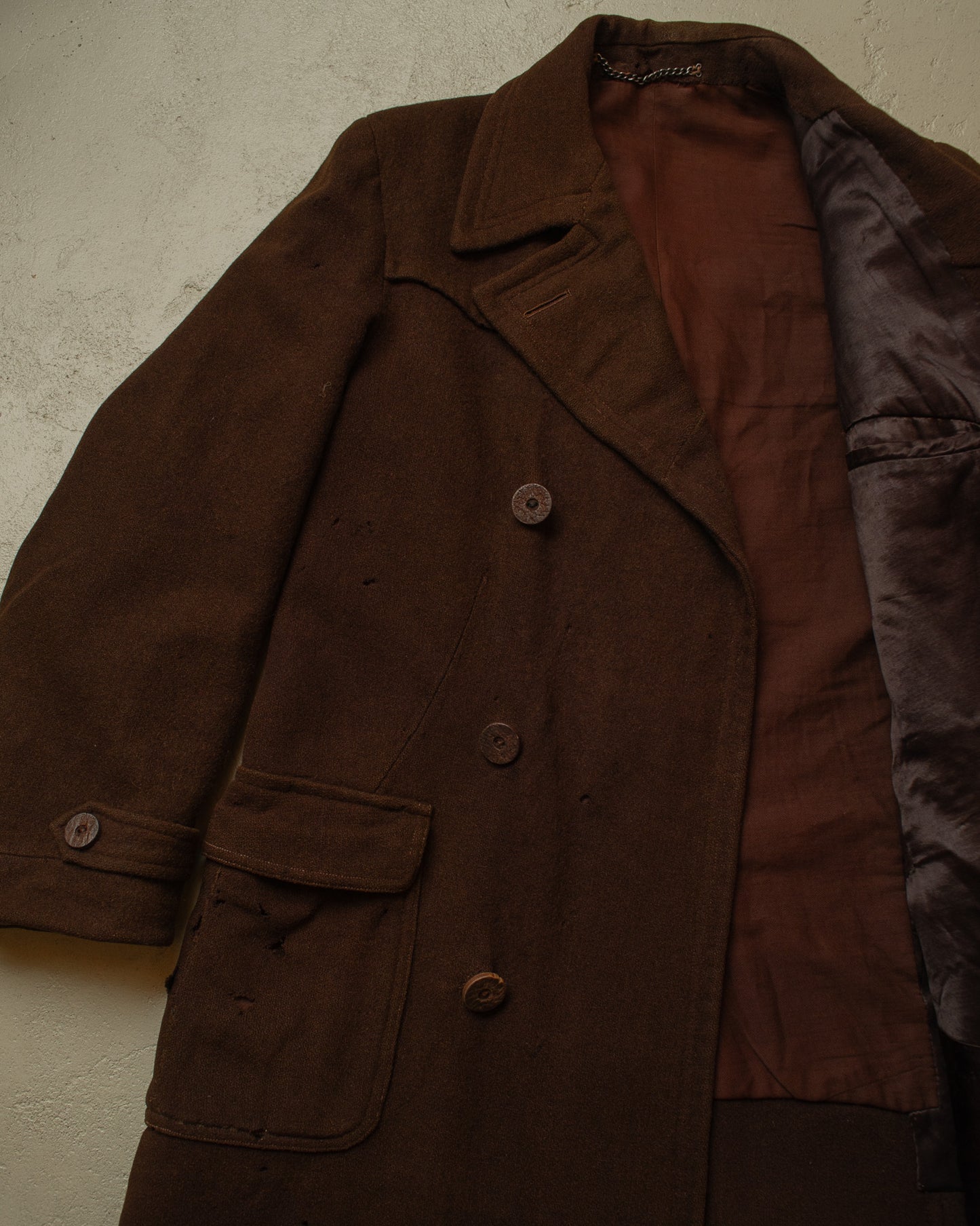 1930s damaged German Wool Sports Coat brown - M