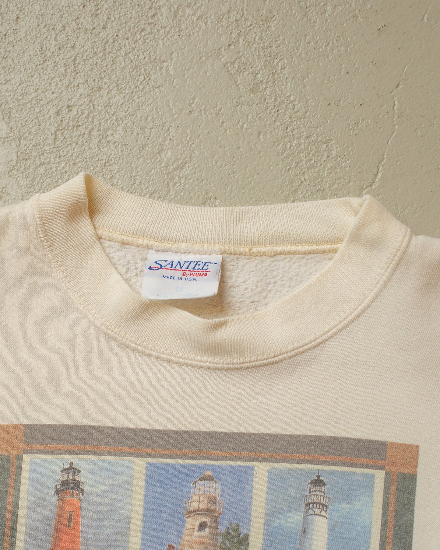 1990s Lighthouses Sweatshirt creme - M