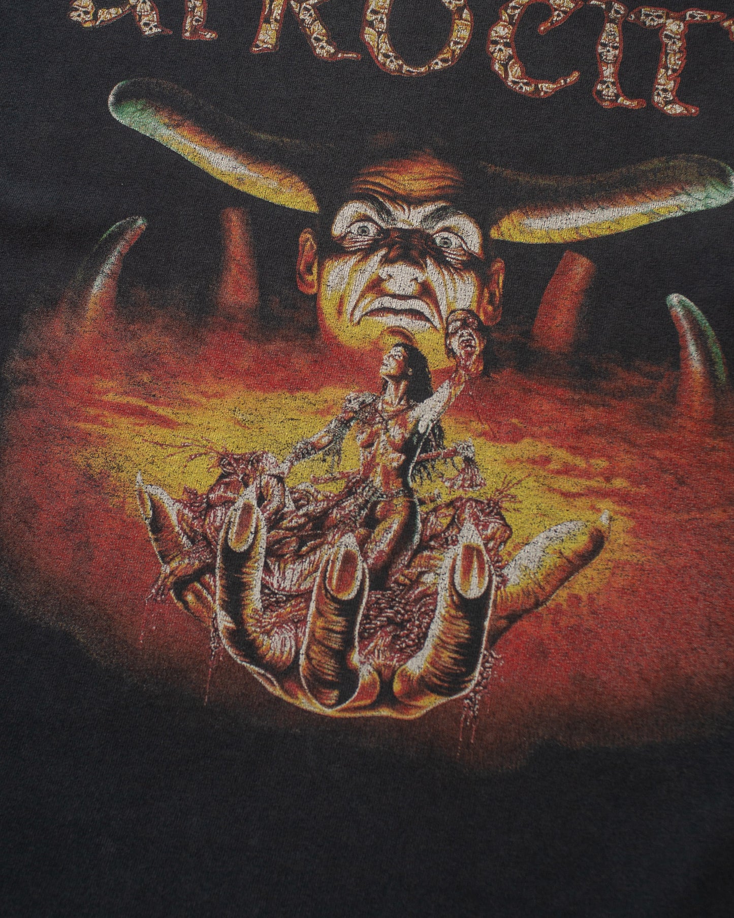 1990s Faded Atrocity "The Hunt is On" Band Longsleeve black - XL