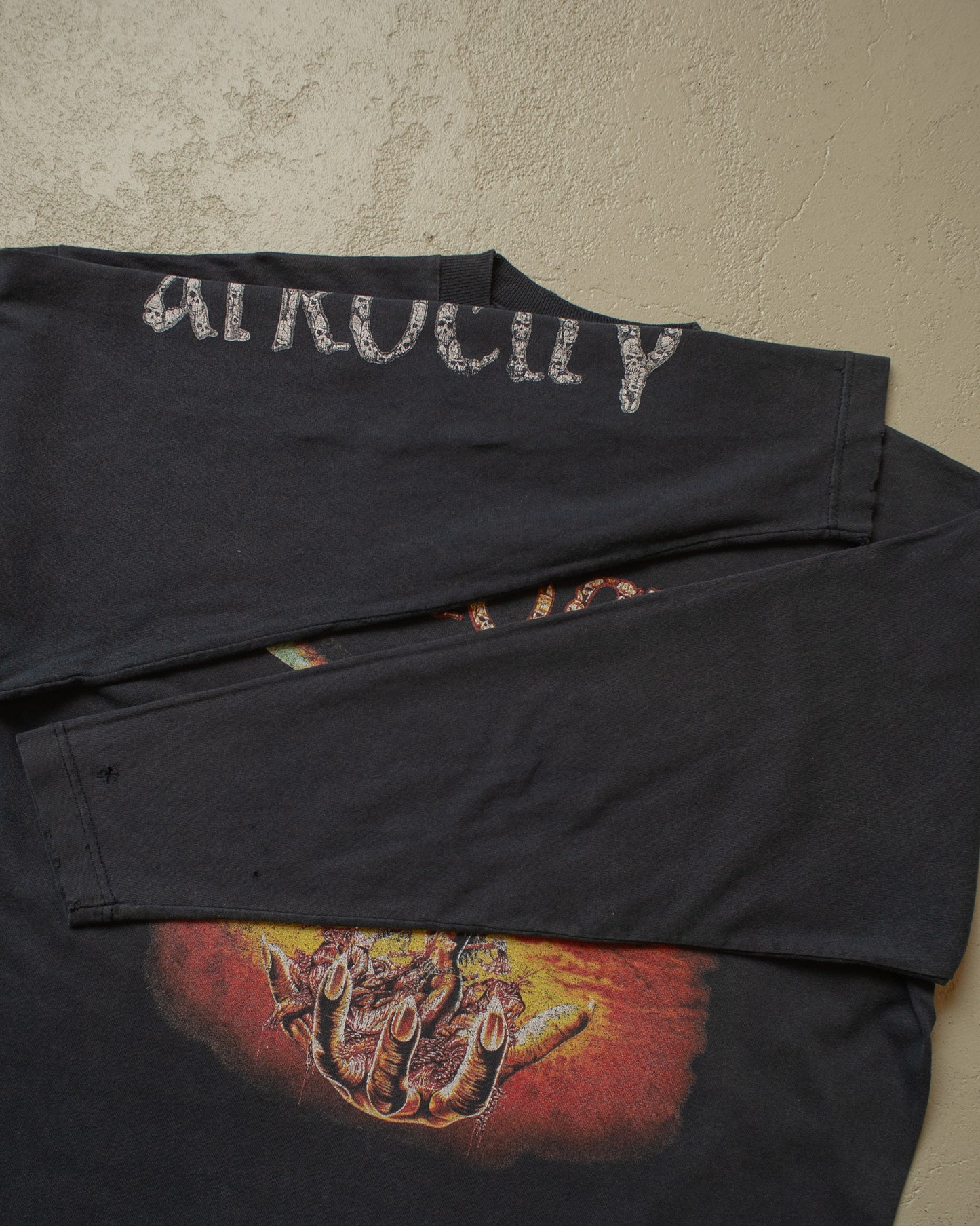 1990s Faded Atrocity "The Hunt is On" Band Longsleeve black - XL