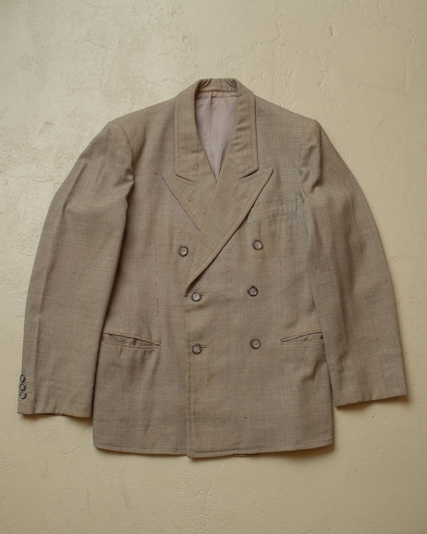 1940s German Peak Lapel Wool Suit Jacket grey - M
