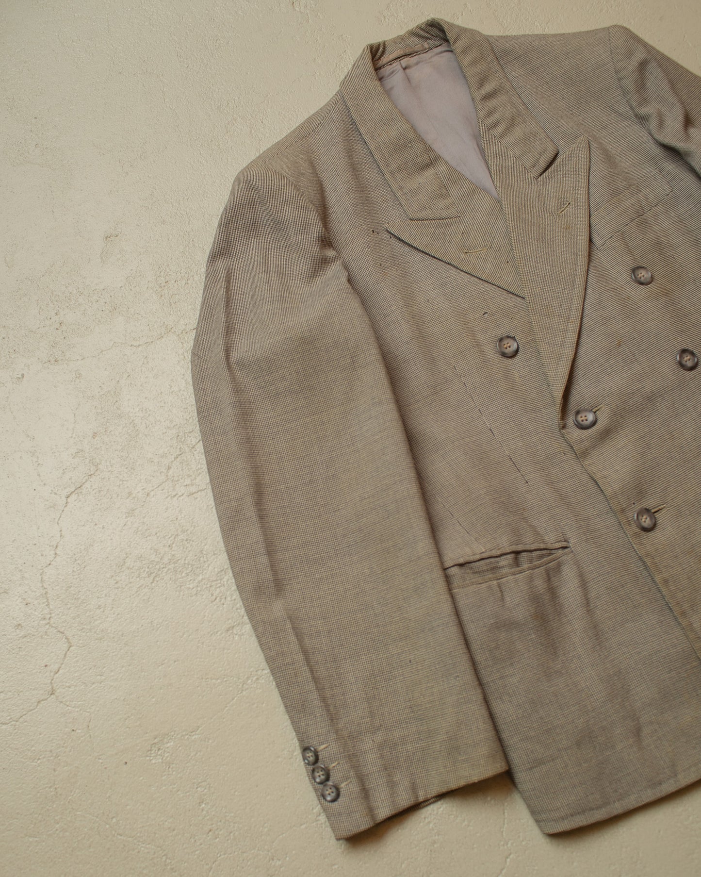 1940s German Peak Lapel Wool Suit Jacket grey - M