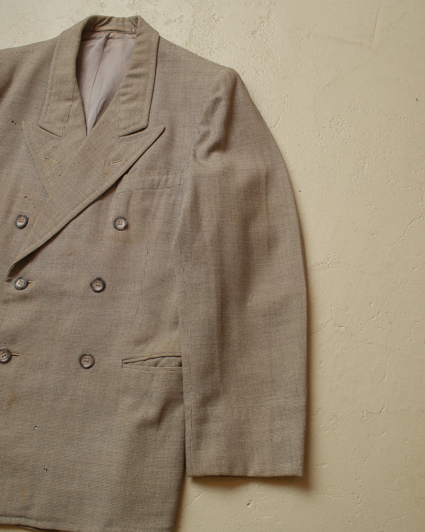 1940s German Peak Lapel Wool Suit Jacket grey - M