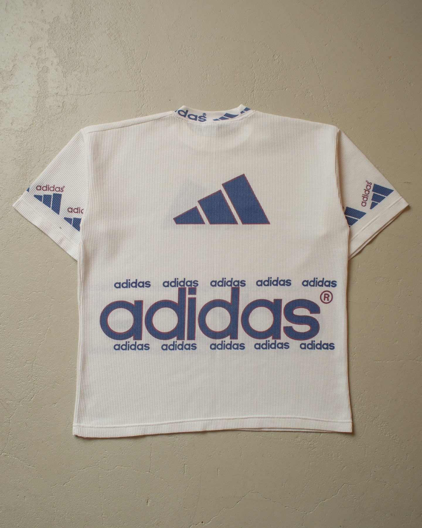 1990s Bootleg Adidas Waffle T-shirt - XL