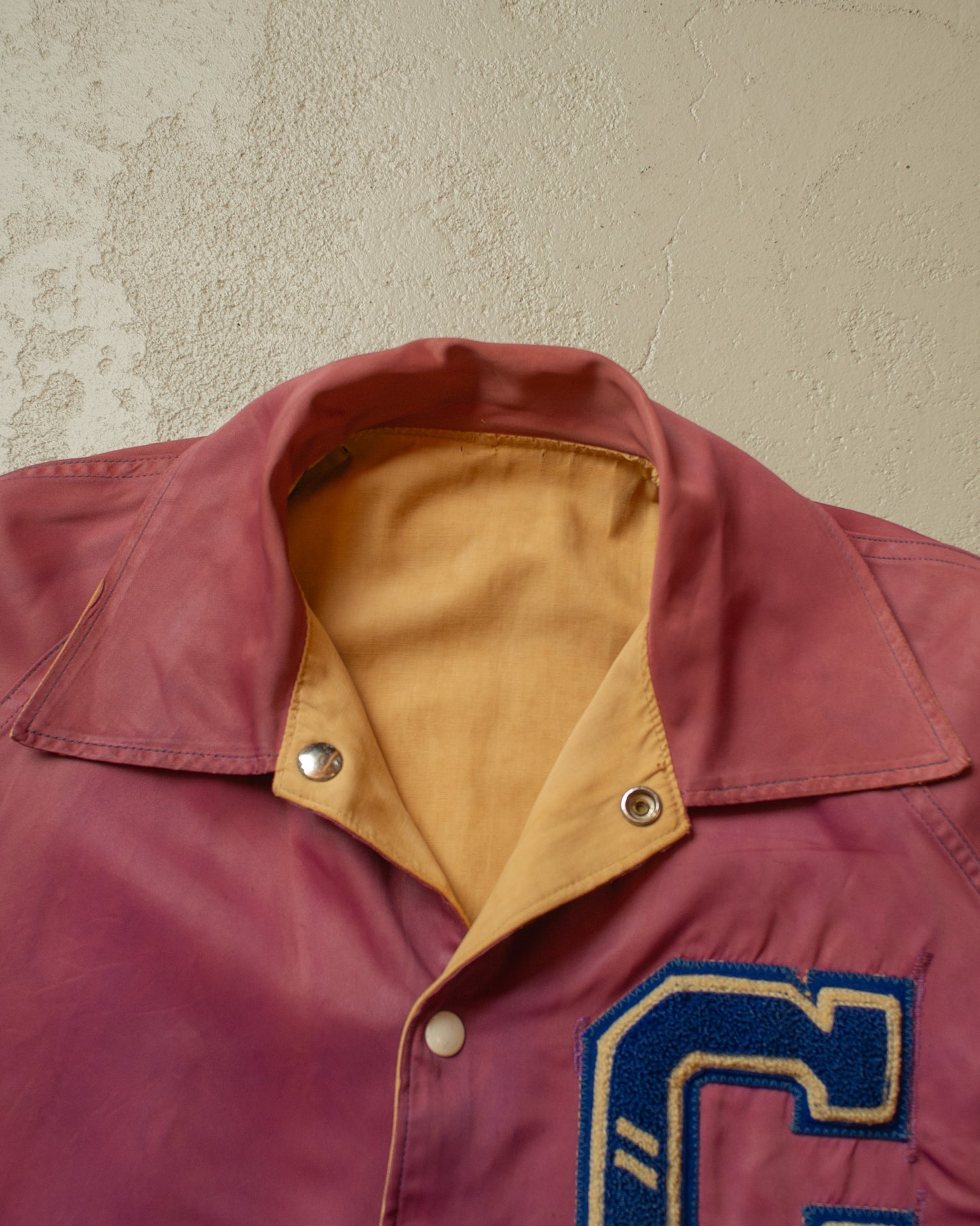1950s Faded US Reversible Nylon Varsity Jacket - L