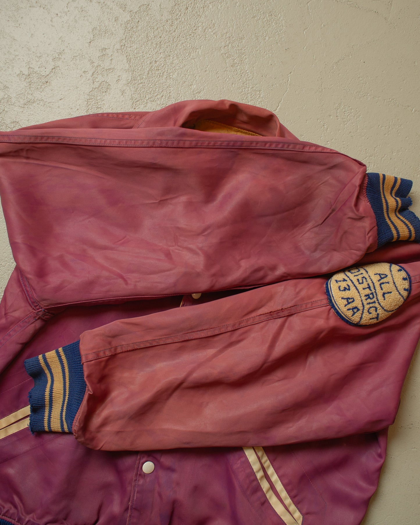 1950s Faded US Reversible Nylon Varsity Jacket - L