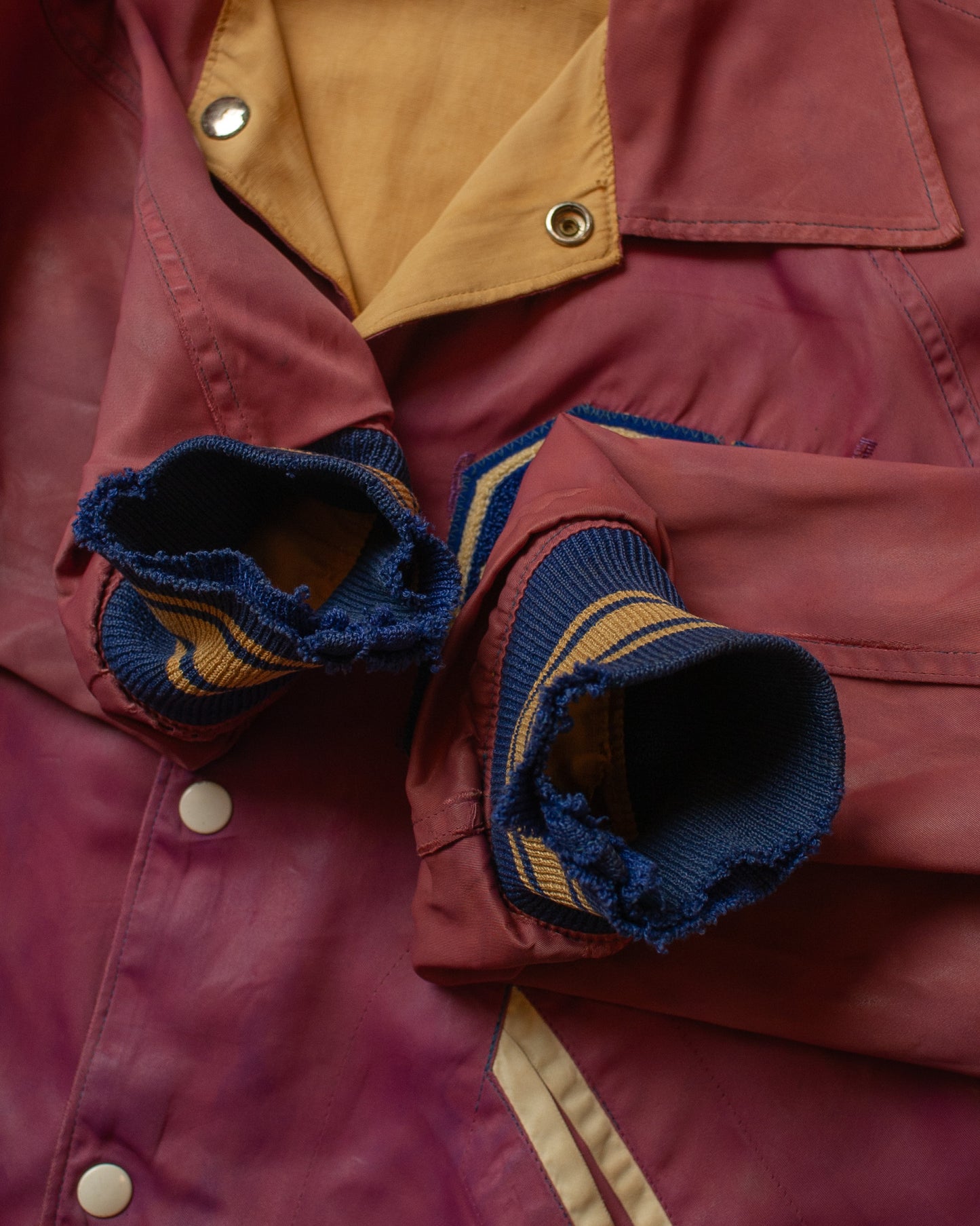 1950s Faded US Reversible Nylon Varsity Jacket - L