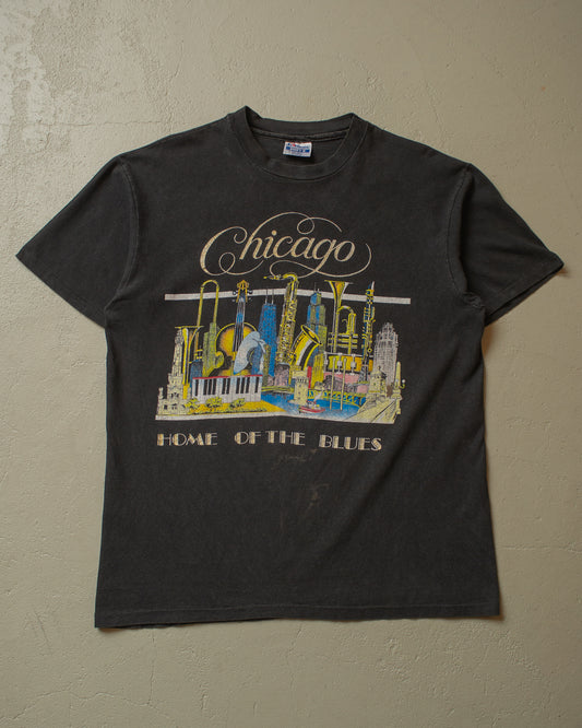 late 1980s/90s Chicago "Home of the Blues" T-shirt black - L/XL