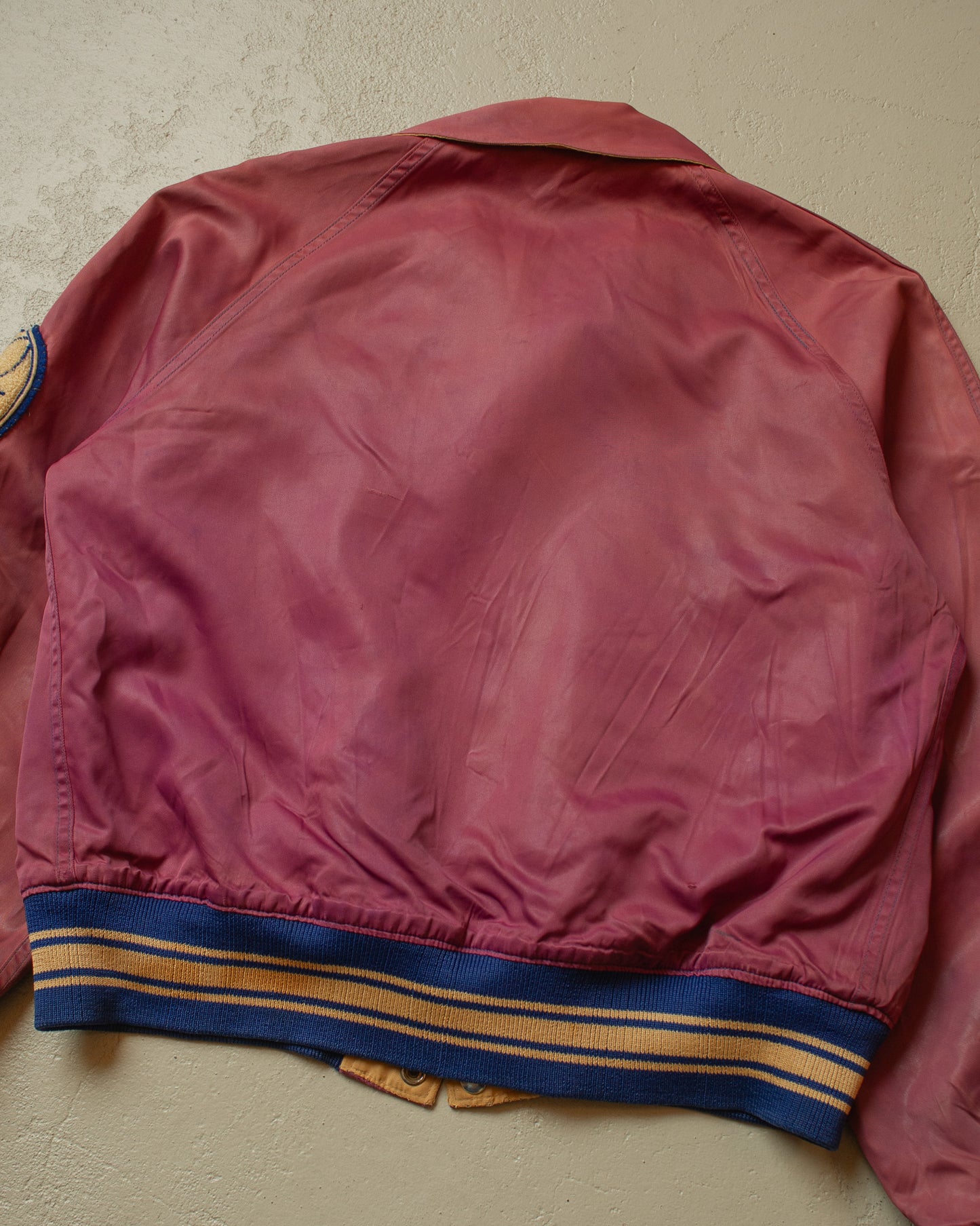 1950s Faded US Reversible Nylon Varsity Jacket - L