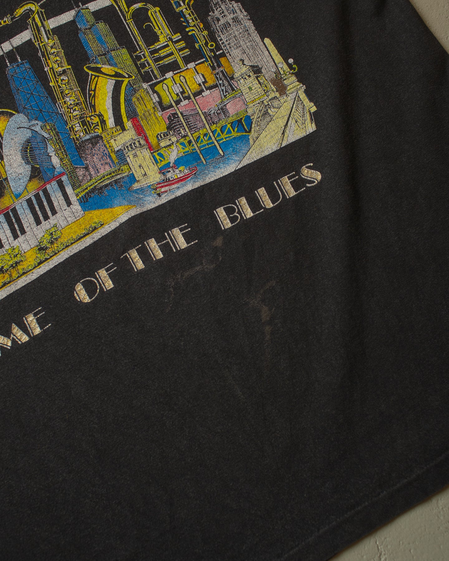 late 1980s/90s Chicago "Home of the Blues" T-shirt black - L/XL