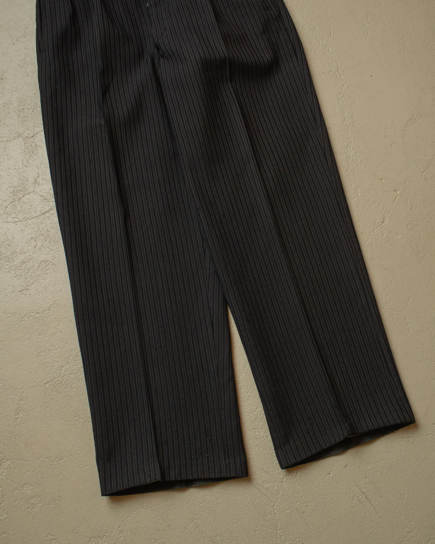 1930s German "Stresemann" striped Wool Suit Pants black - W31 L29