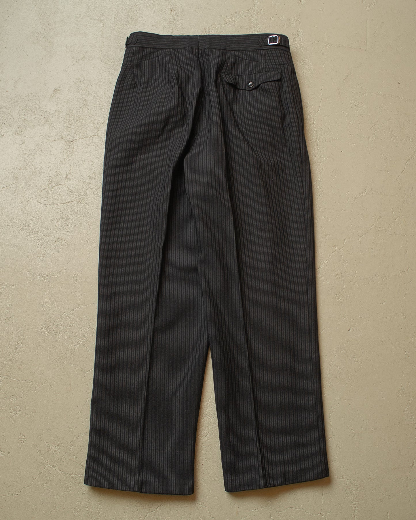 1930s German "Stresemann" striped Wool Suit Pants black - W31 L29