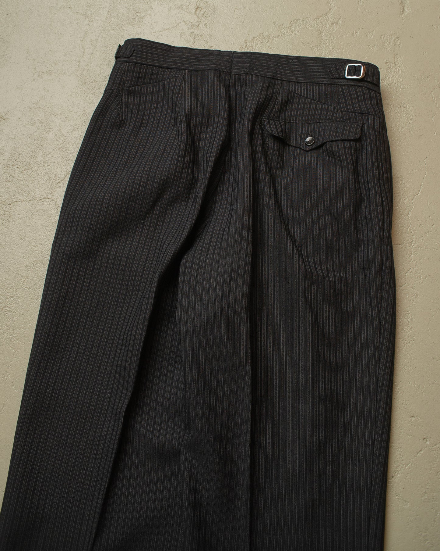1930s German "Stresemann" striped Wool Suit Pants black - W31 L29