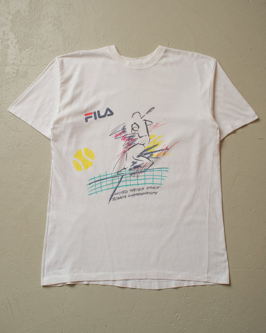 1990s Fila US Open T-shirt white - L/XL