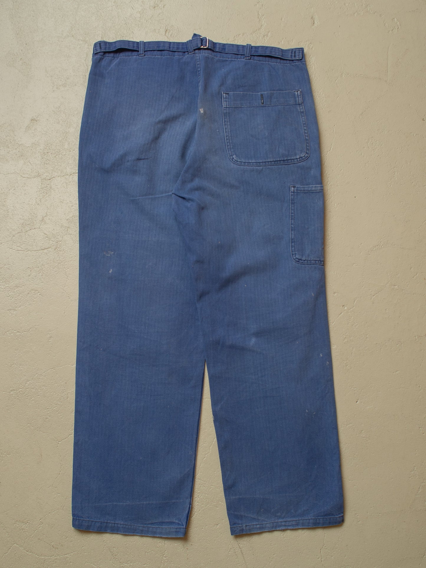 1960s/70s German Herringbone Twill Cotton Work Pants blue - W36,5 L28
