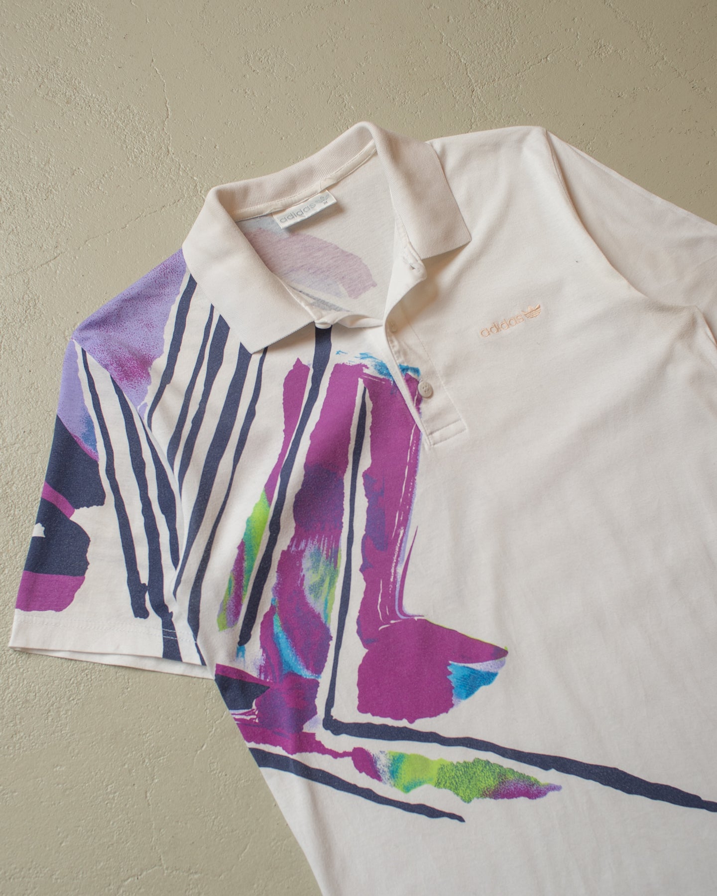 1980s Adidas Polo Shirt white - S/M