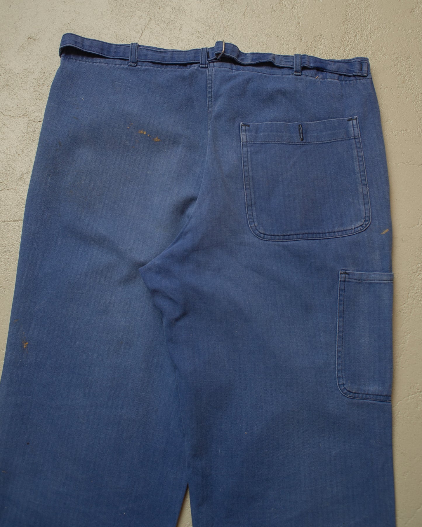 1960s/70s German Herringbone Twill Cotton Work Pants blue - W36,5 L28,5