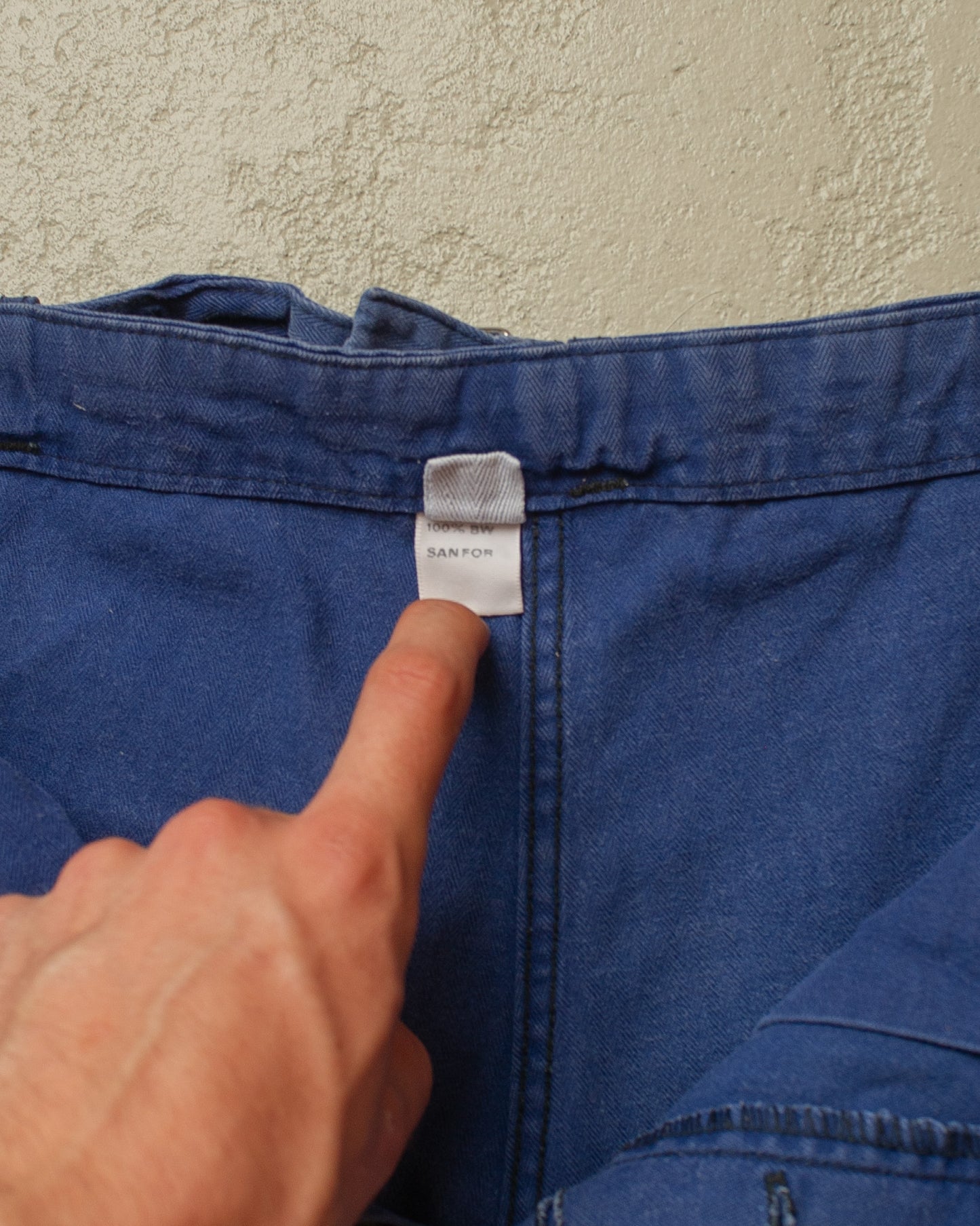 1960s/70s German Herringbone Twill Cotton Work Pants blue - W36,5 L28,5