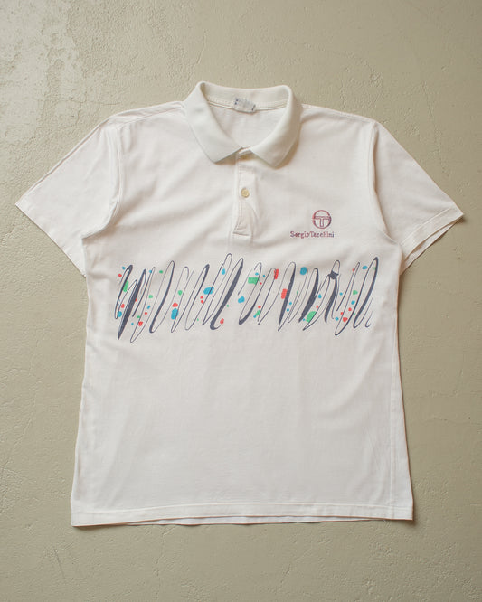 1980s/90s Sergio Tacchini Polo Shirt white - L