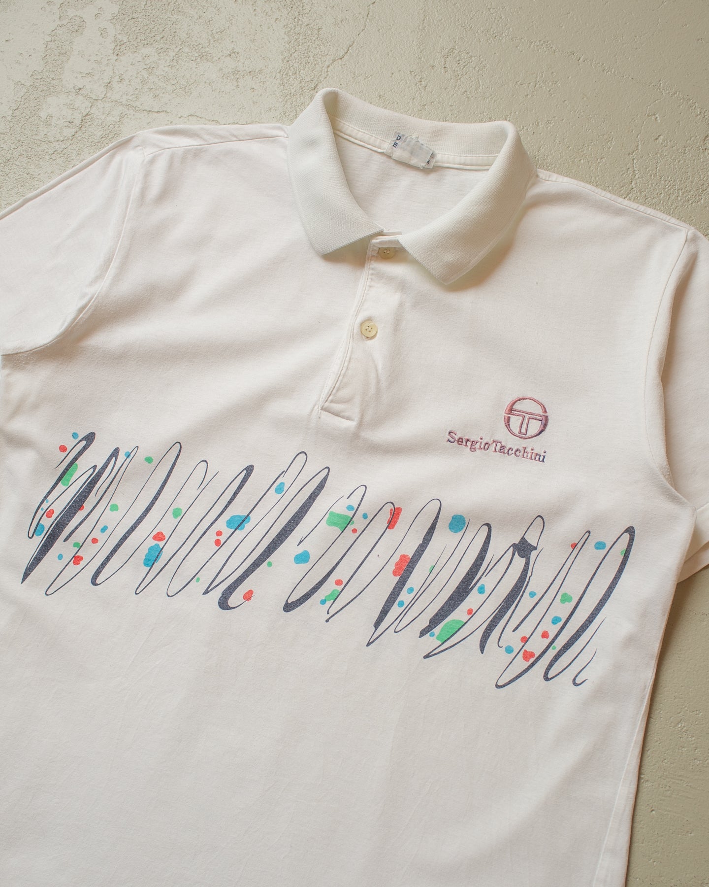 1980s/90s Sergio Tacchini Polo Shirt white - L