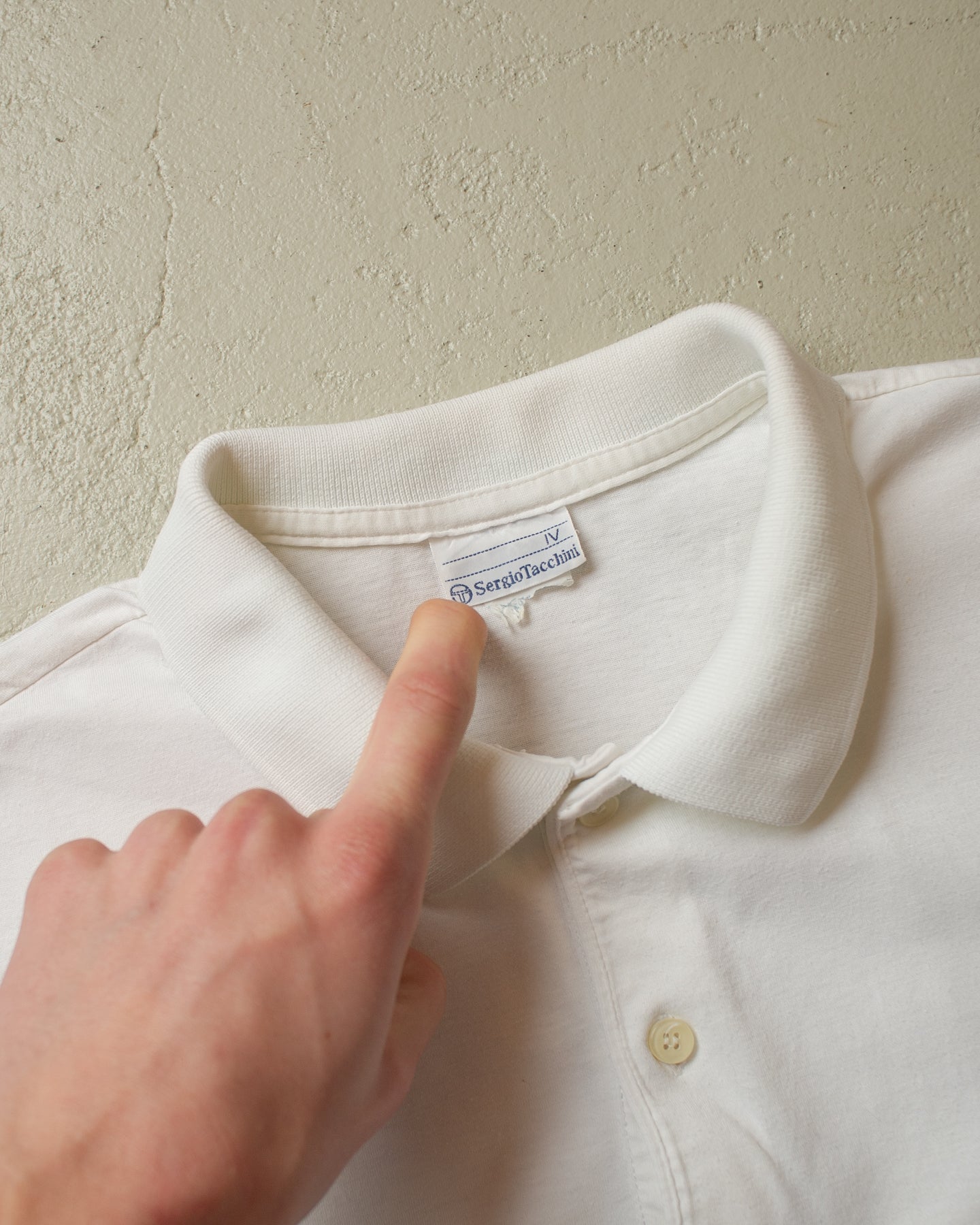 1980s/90s Sergio Tacchini Polo Shirt white - L