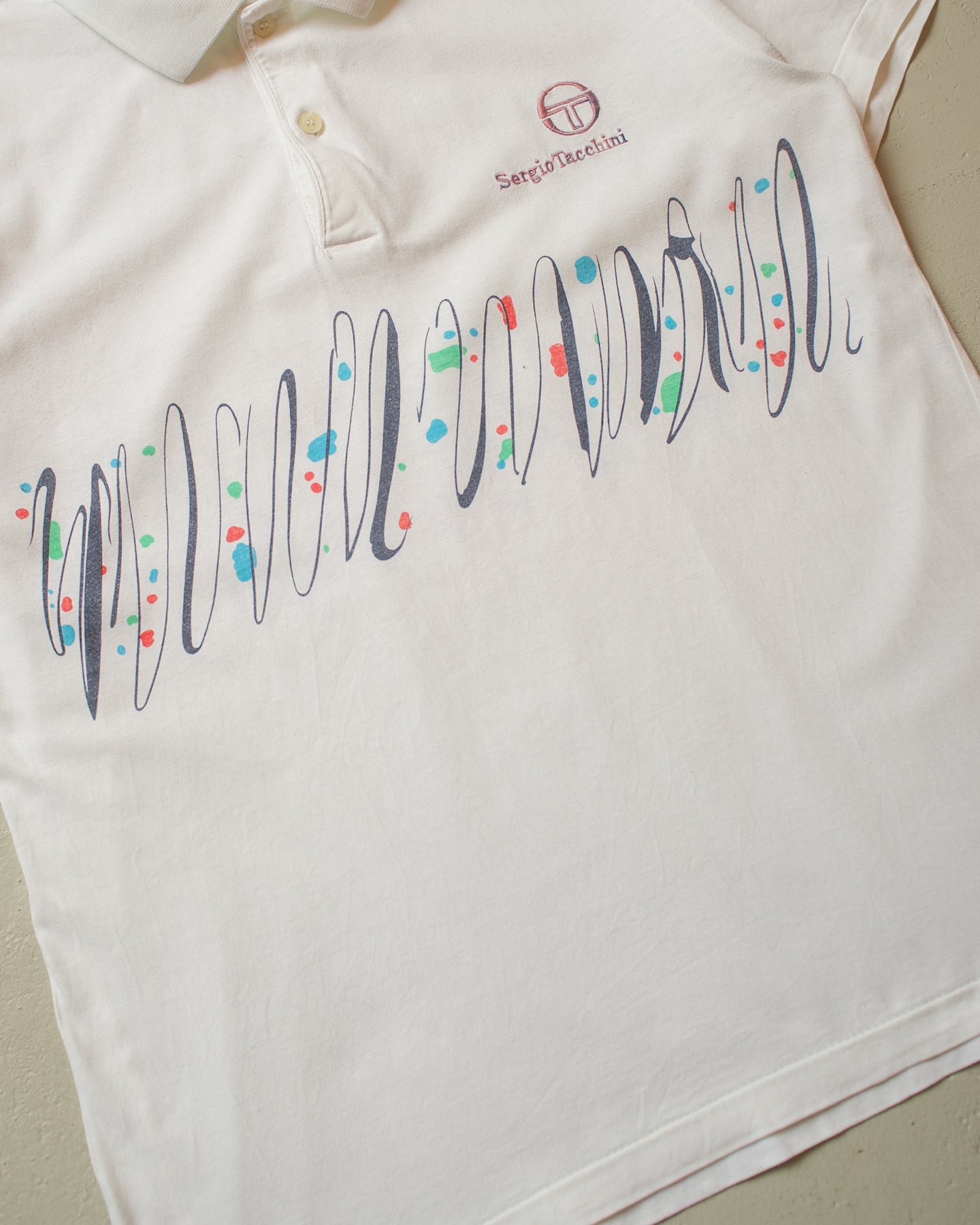 1980s/90s Sergio Tacchini Polo Shirt white - L