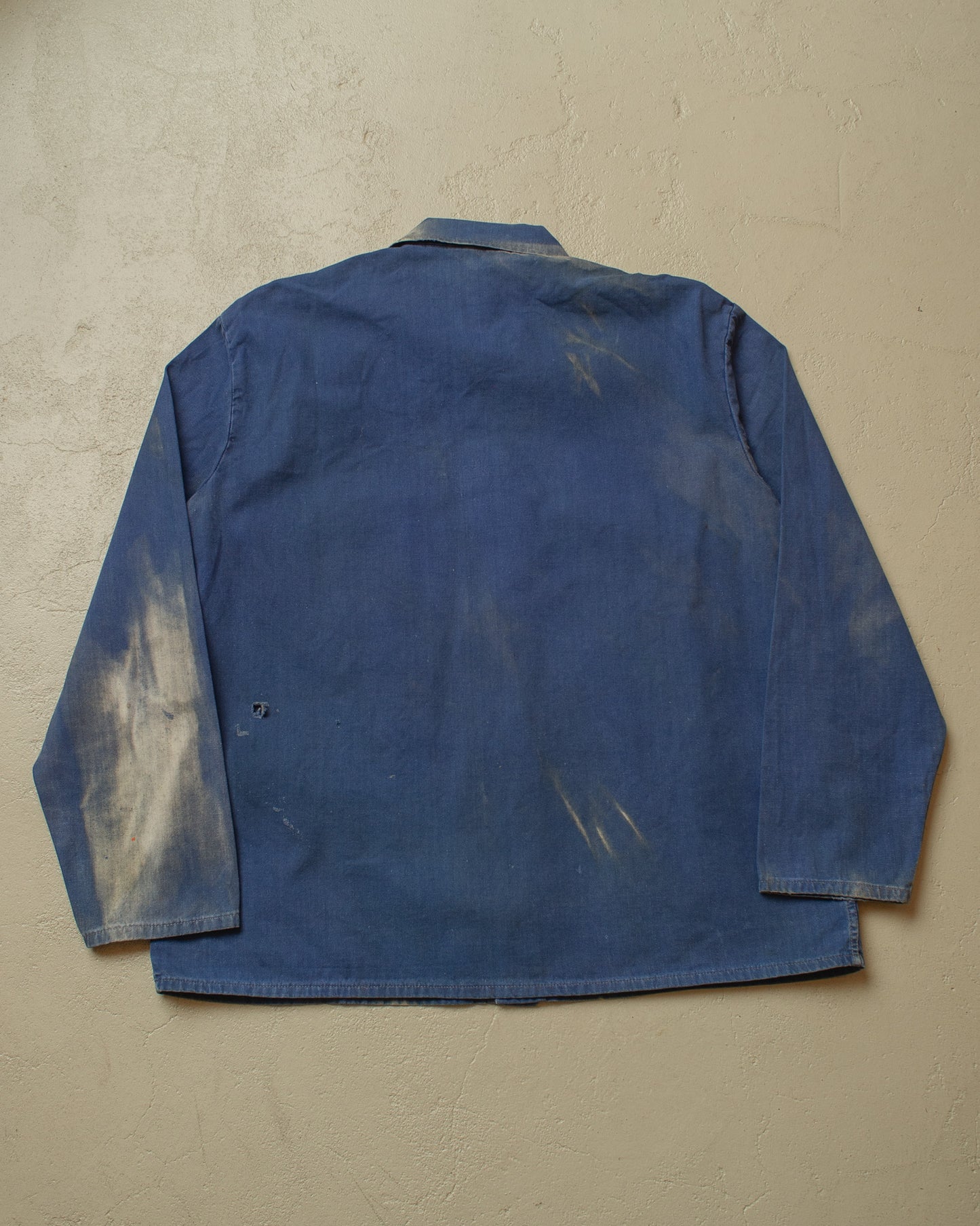 1960s/70s German Herringbone Twill Cotton Work Jacket blue - XL