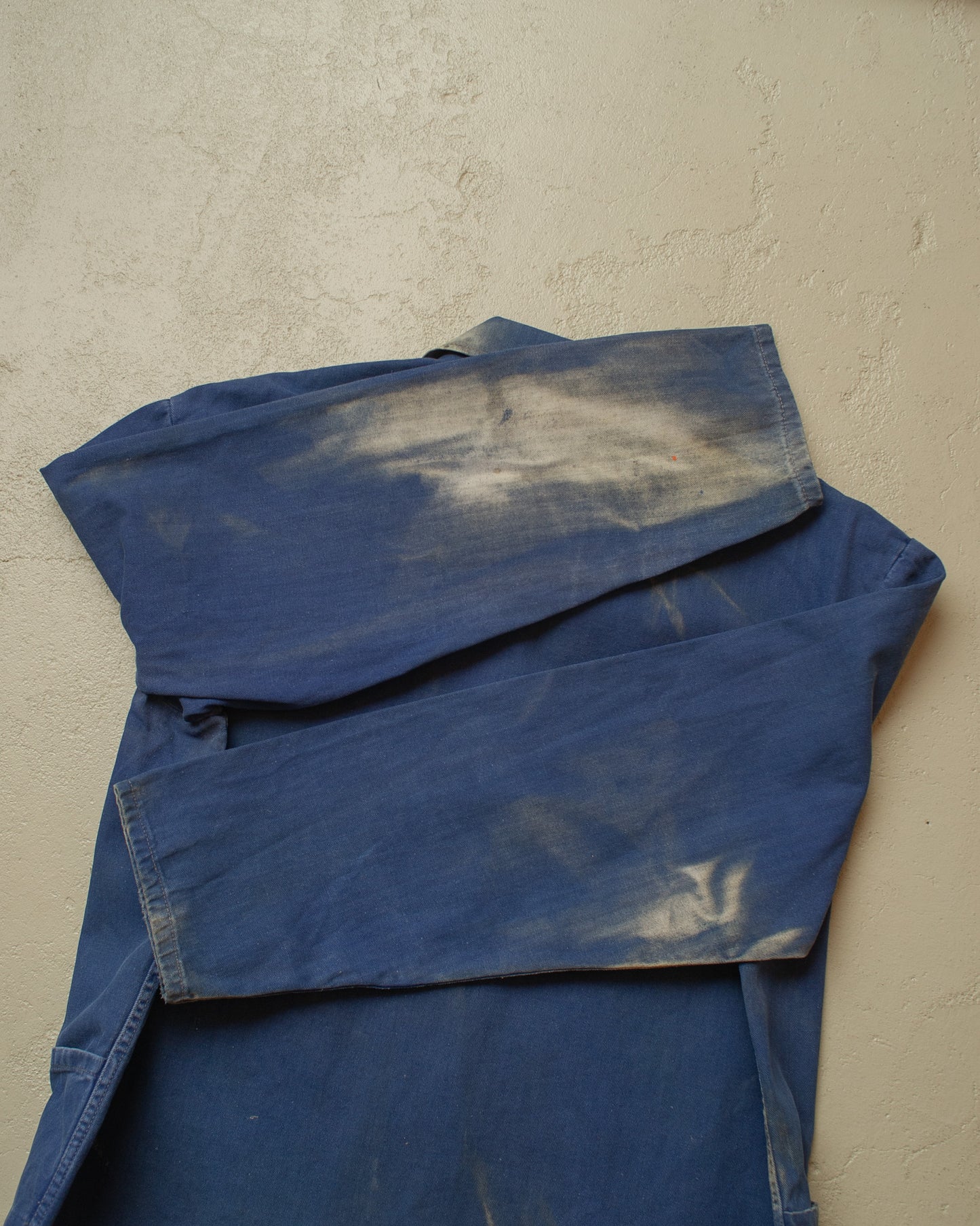 1960s/70s German Herringbone Twill Cotton Work Jacket blue - XL