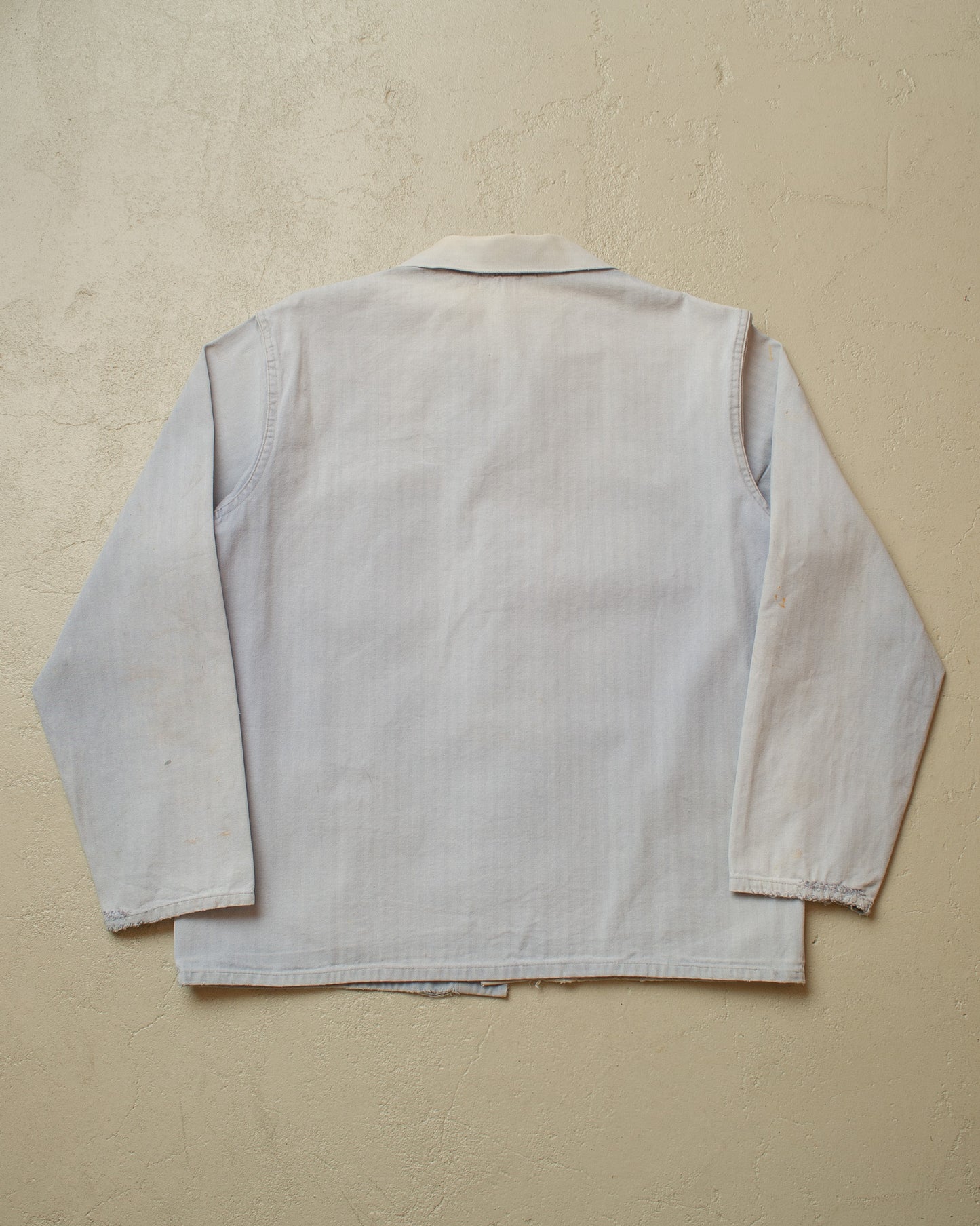 1960s/70s German Herringbone Twill Cotton Work Jacket blue - M/L