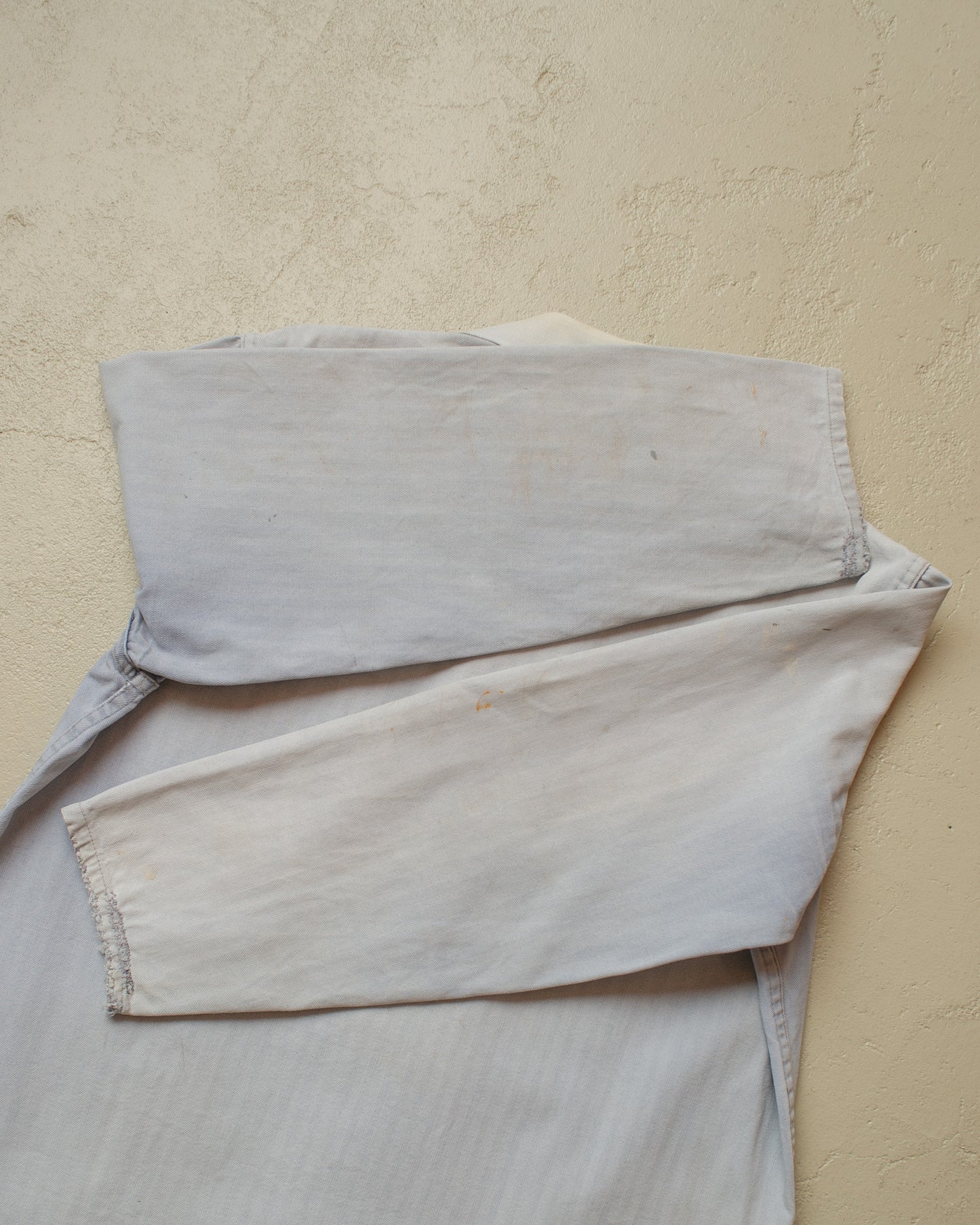 1960s/70s German Herringbone Twill Cotton Work Jacket blue - M/L