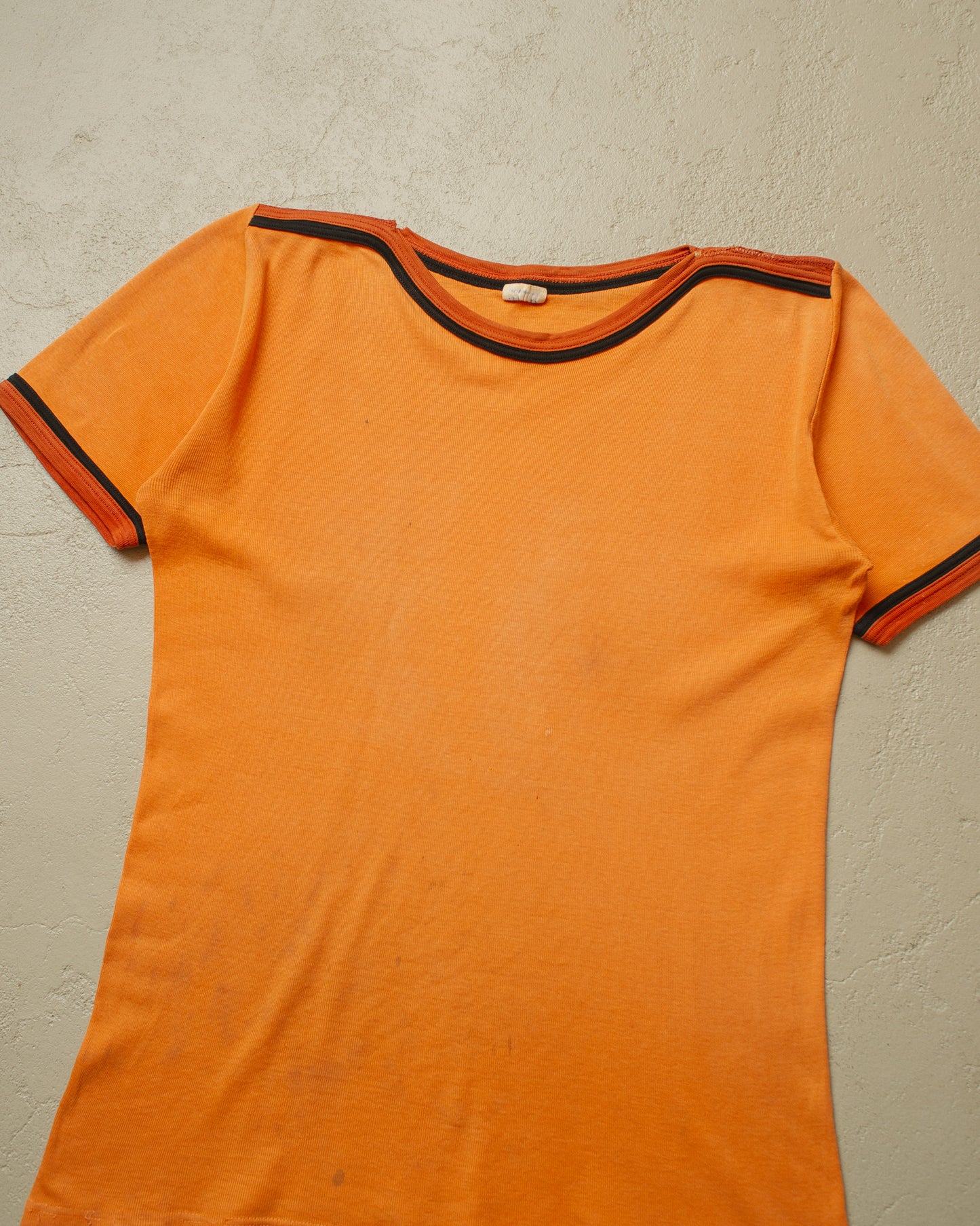 1970s Faded Schiesser Ringer T-shirt orange - M