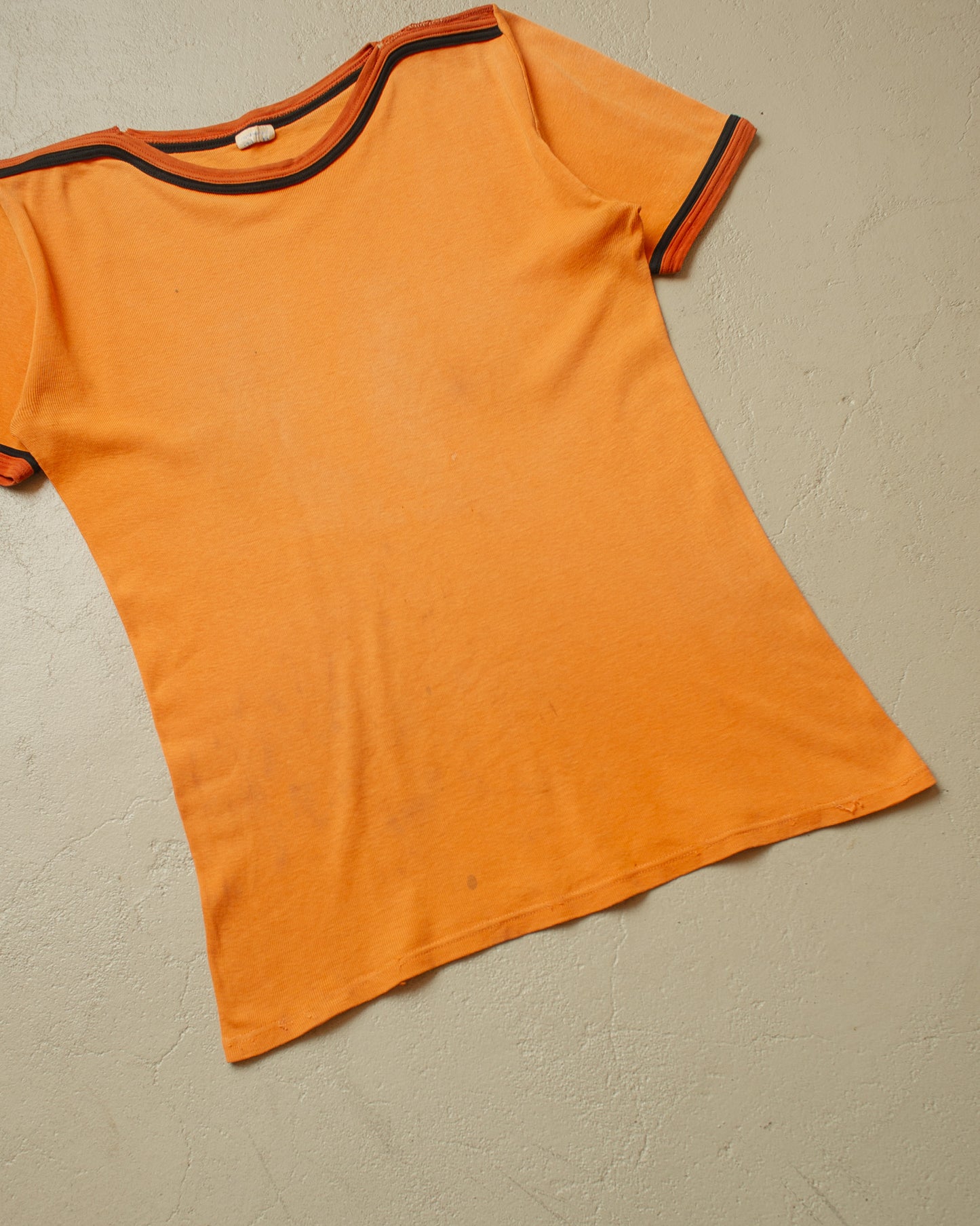 1970s Faded Schiesser Ringer T-shirt orange - M