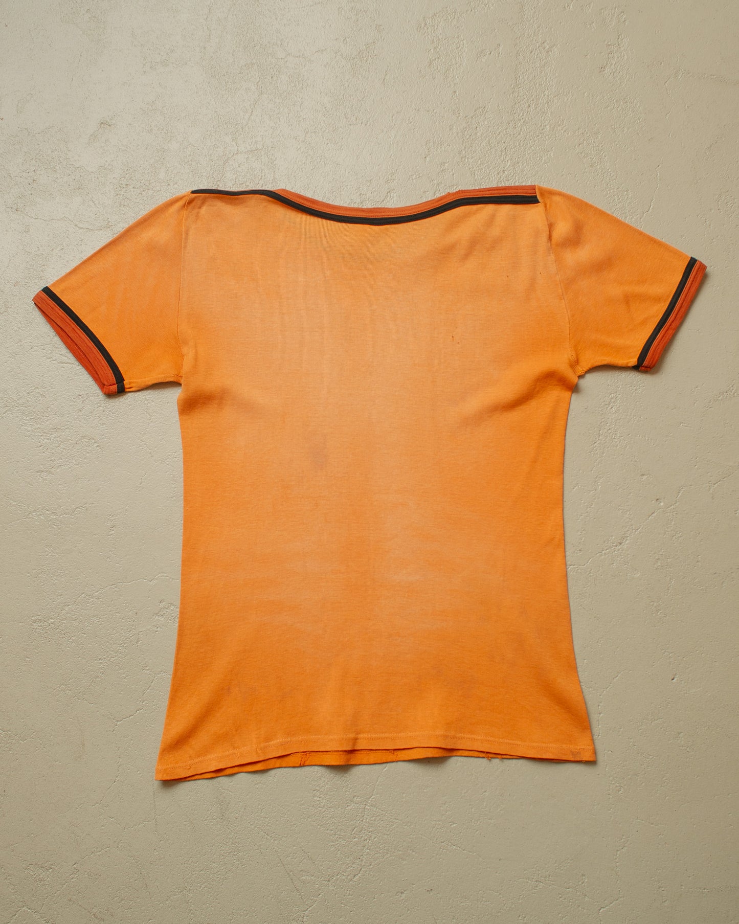 1970s Faded Schiesser Ringer T-shirt orange - M