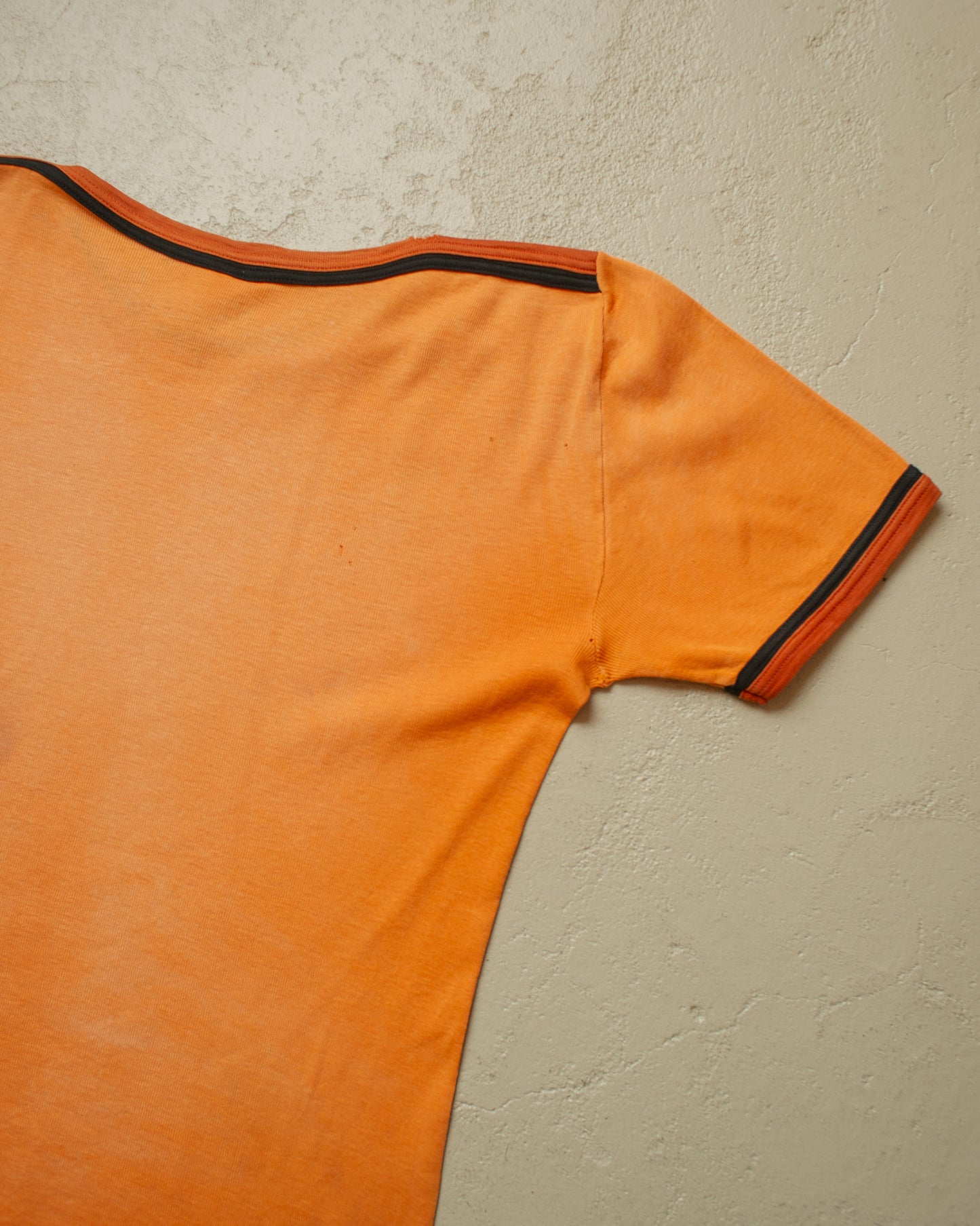 1970s Faded Schiesser Ringer T-shirt orange - M