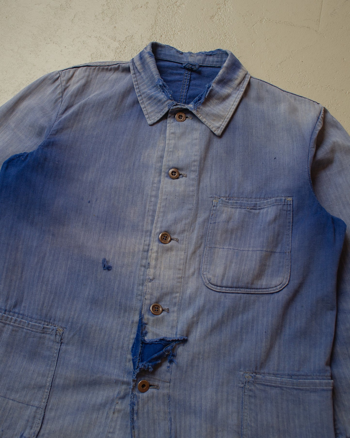 1950s Sunfaded German Work Jacket blue - M/L