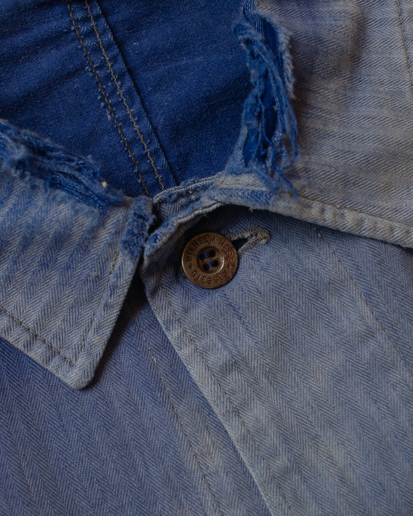 1950s Sunfaded German Work Jacket blue - M/L