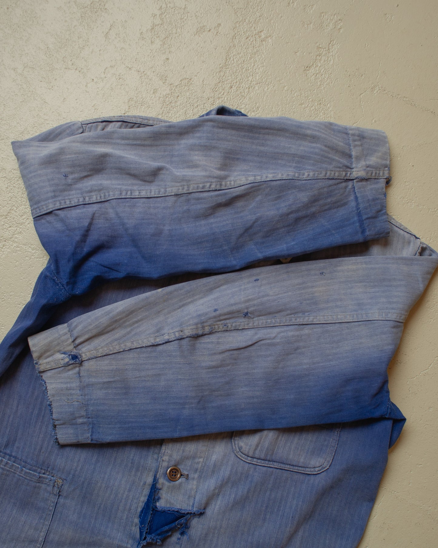 1950s Sunfaded German Work Jacket blue - M/L