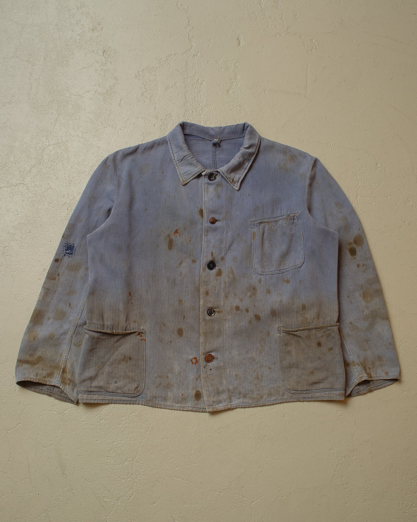 1950s stained German Work Jacket blue - M/L