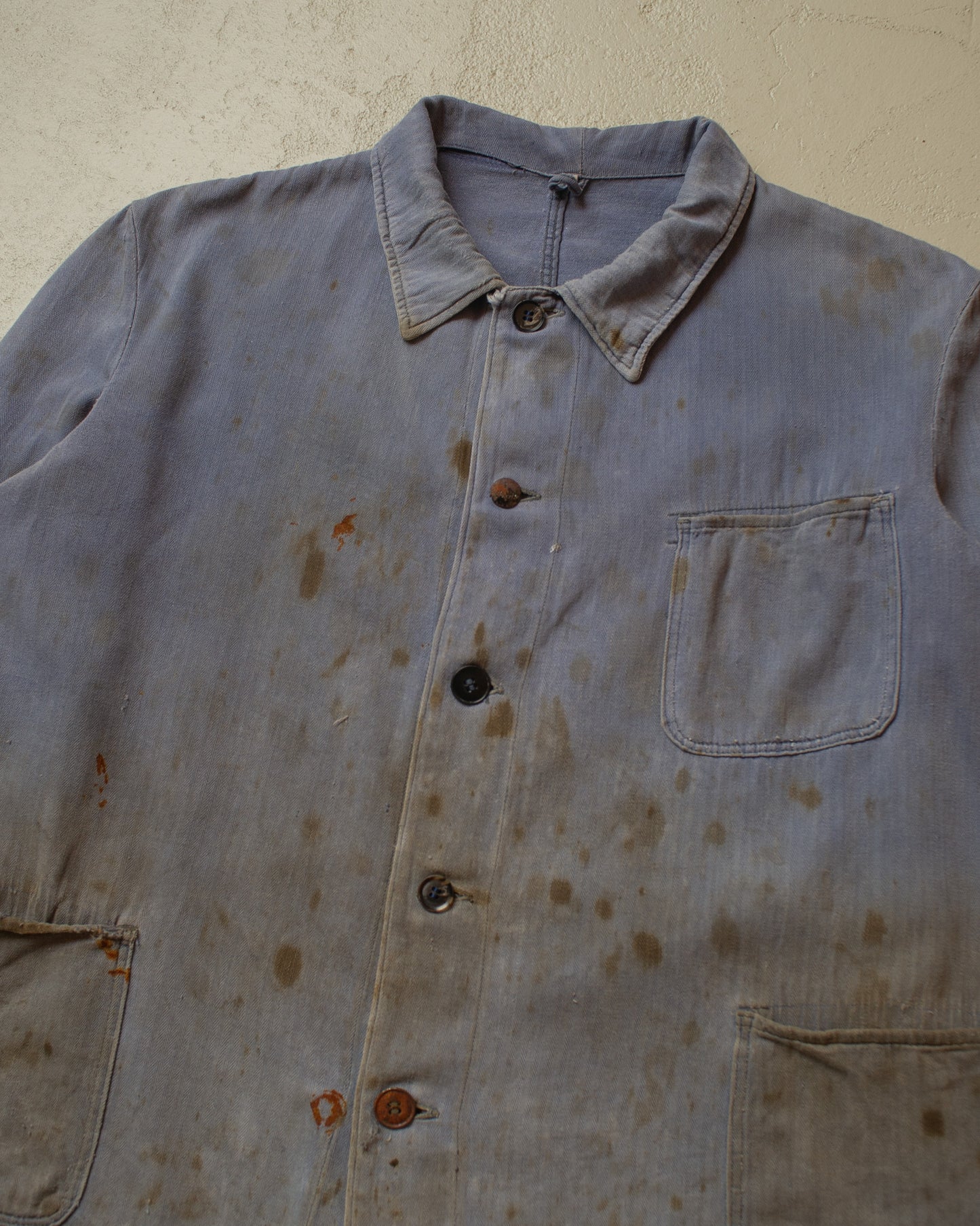 1950s stained German Work Jacket blue - M/L