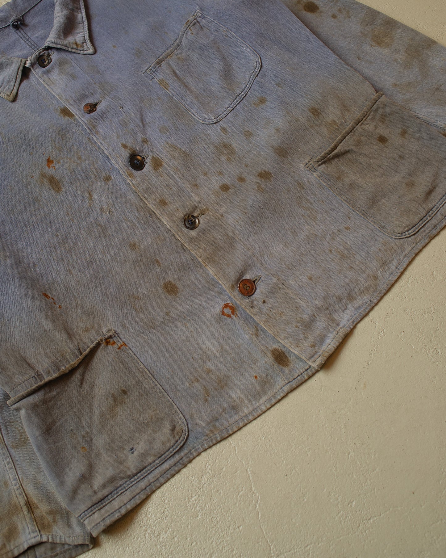 1950s stained German Work Jacket blue - M/L