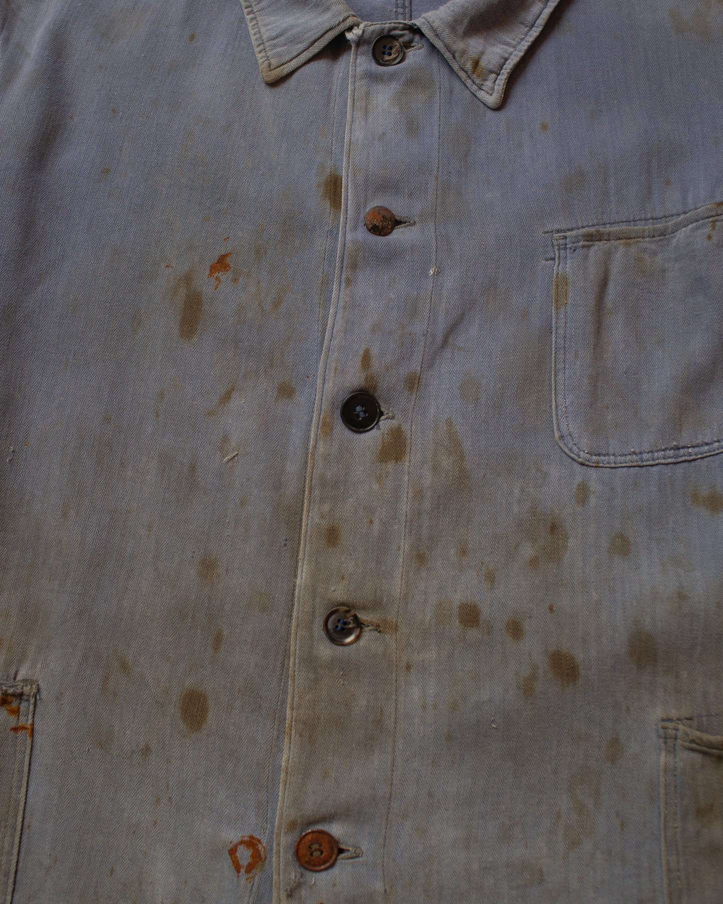 1950s stained German Work Jacket blue - M/L