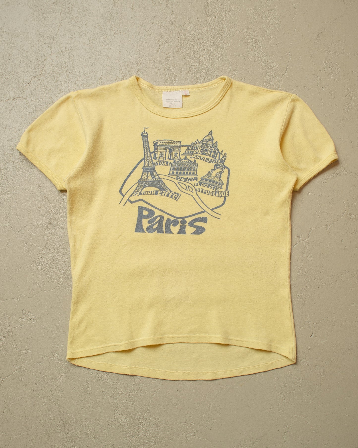 1970s/80s France Souvenir Ringer T-shirt yellow - M