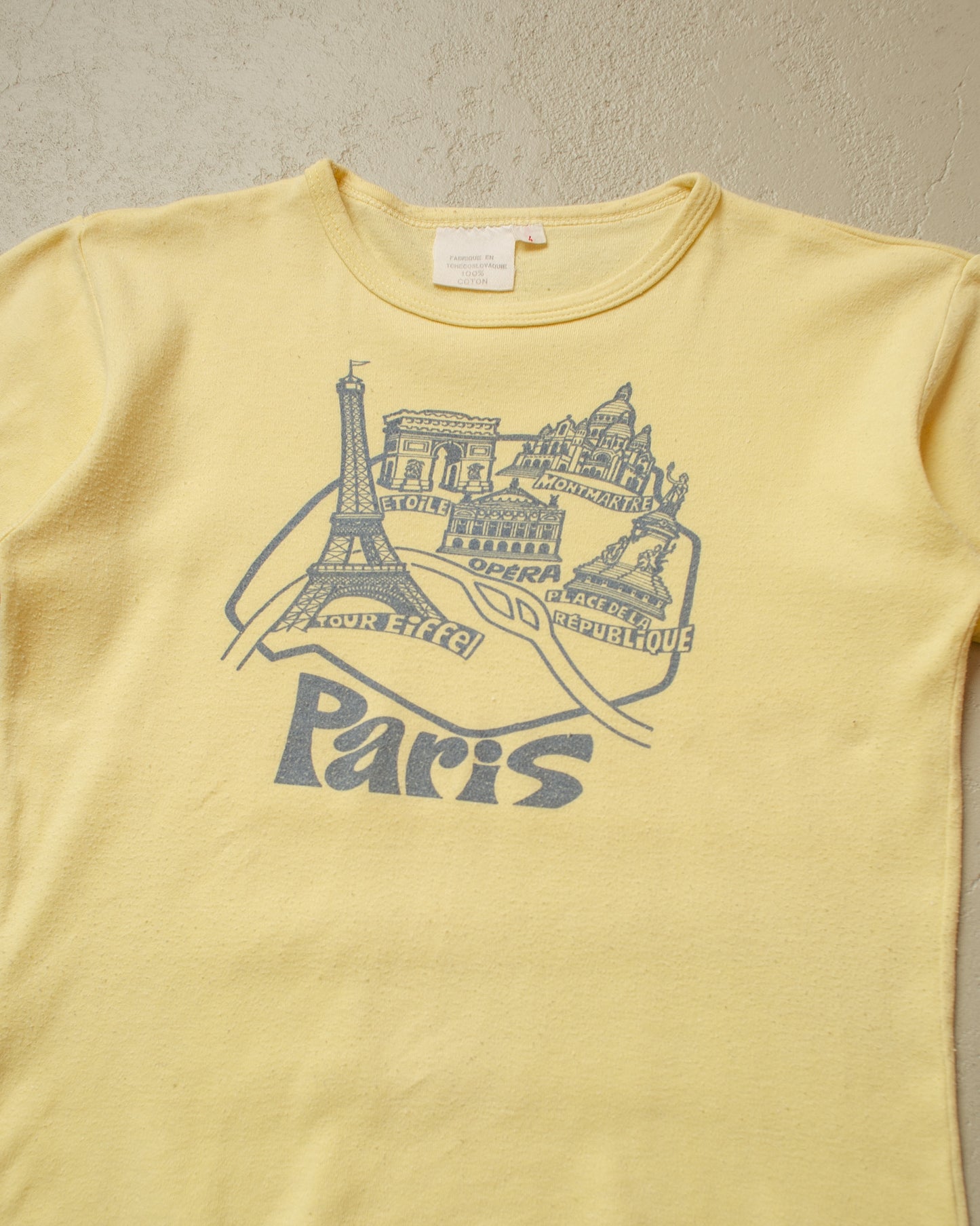 1970s/80s France Souvenir Ringer T-shirt yellow - M
