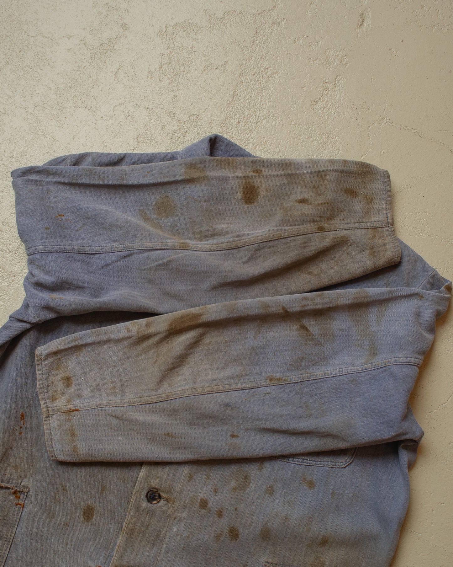 1950s stained German Work Jacket blue - M/L