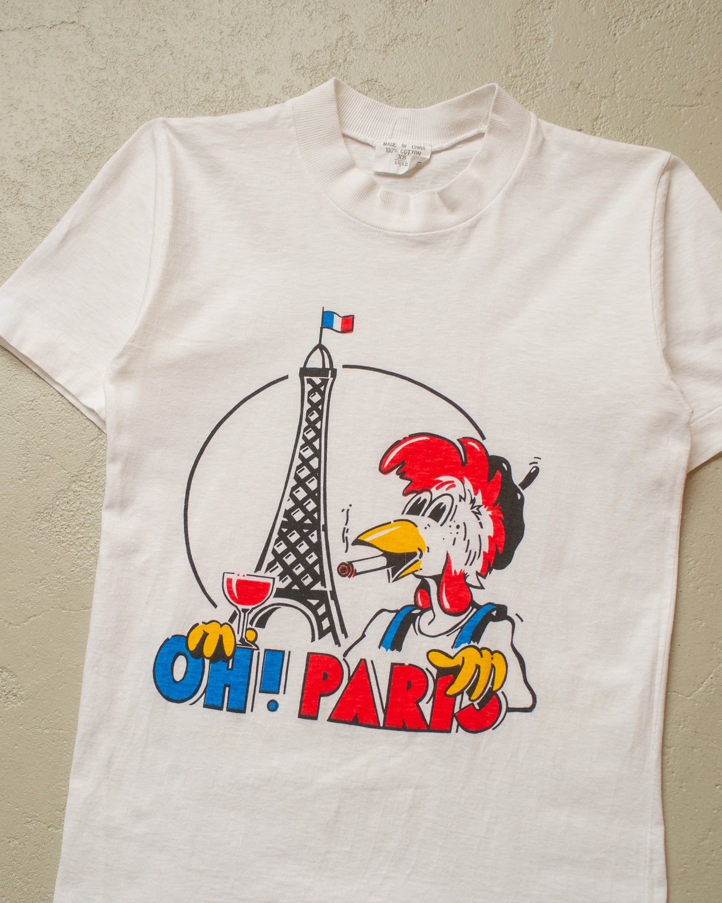 1980s France Souvenir T-shirt white - XXS/XS