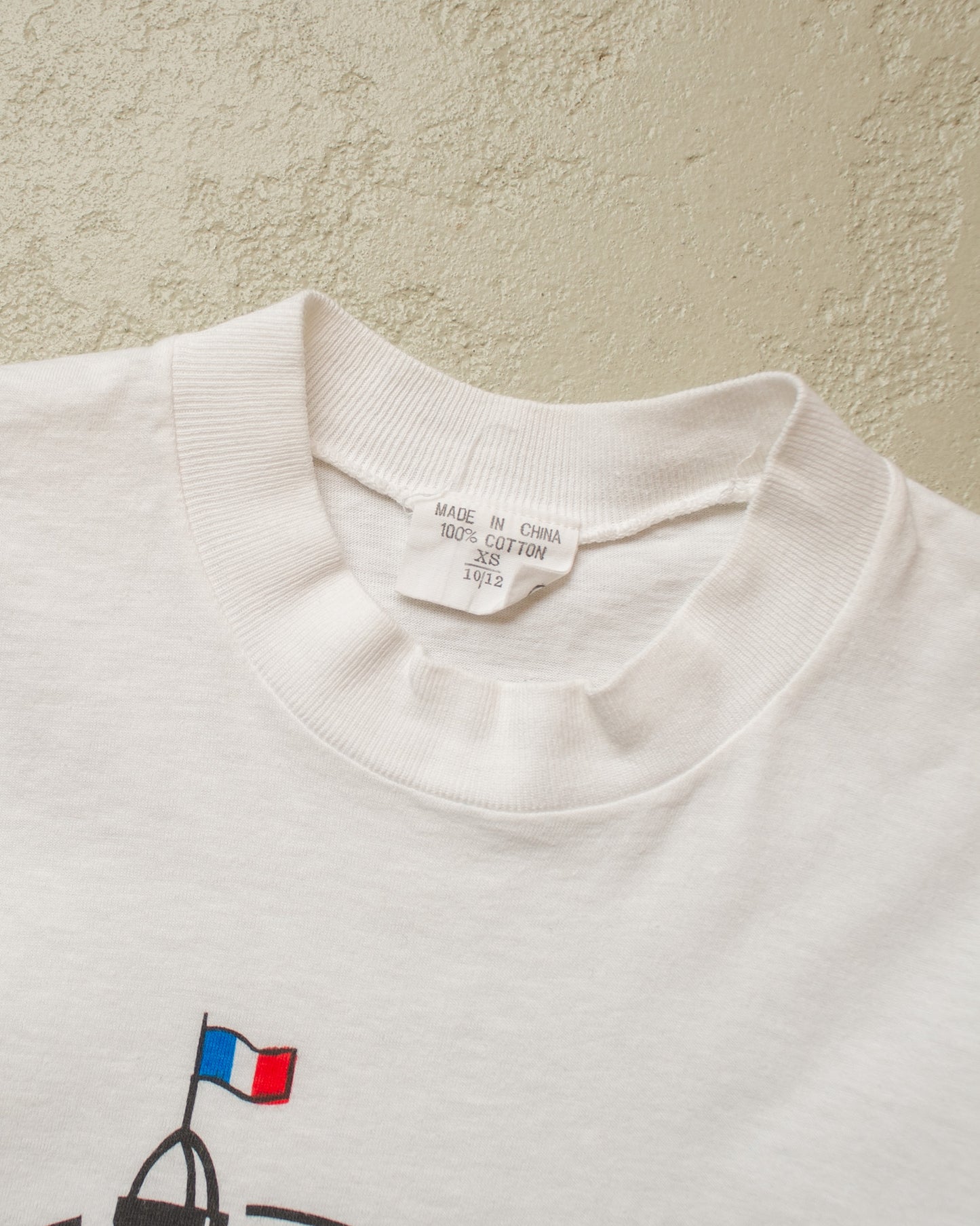 1980s France Souvenir T-shirt white - XXS/XS