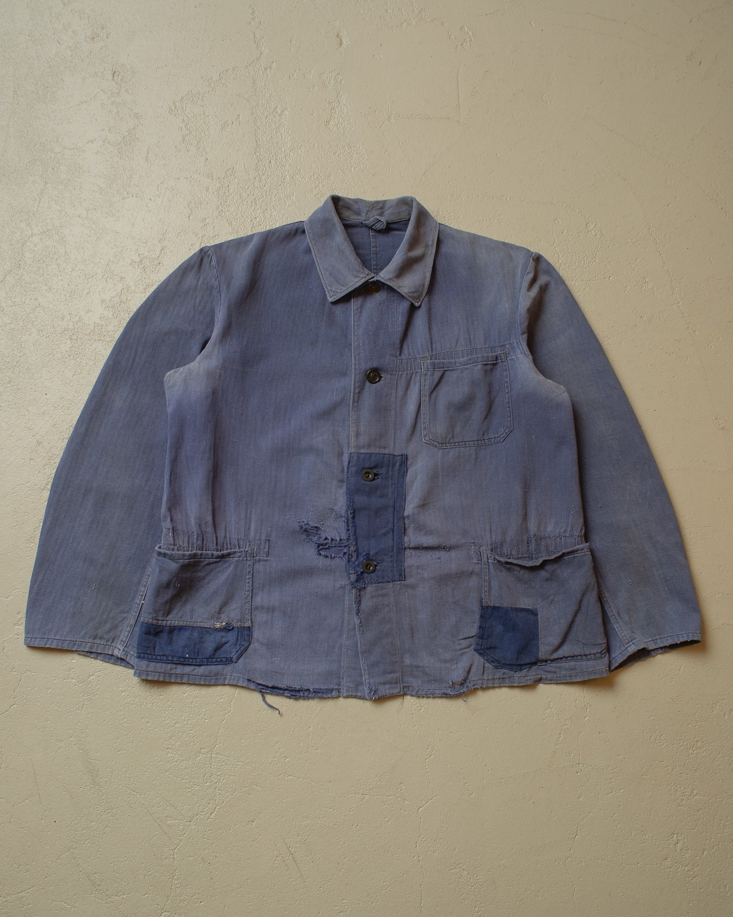 1950s distressed German Work Jacket blue - M/L