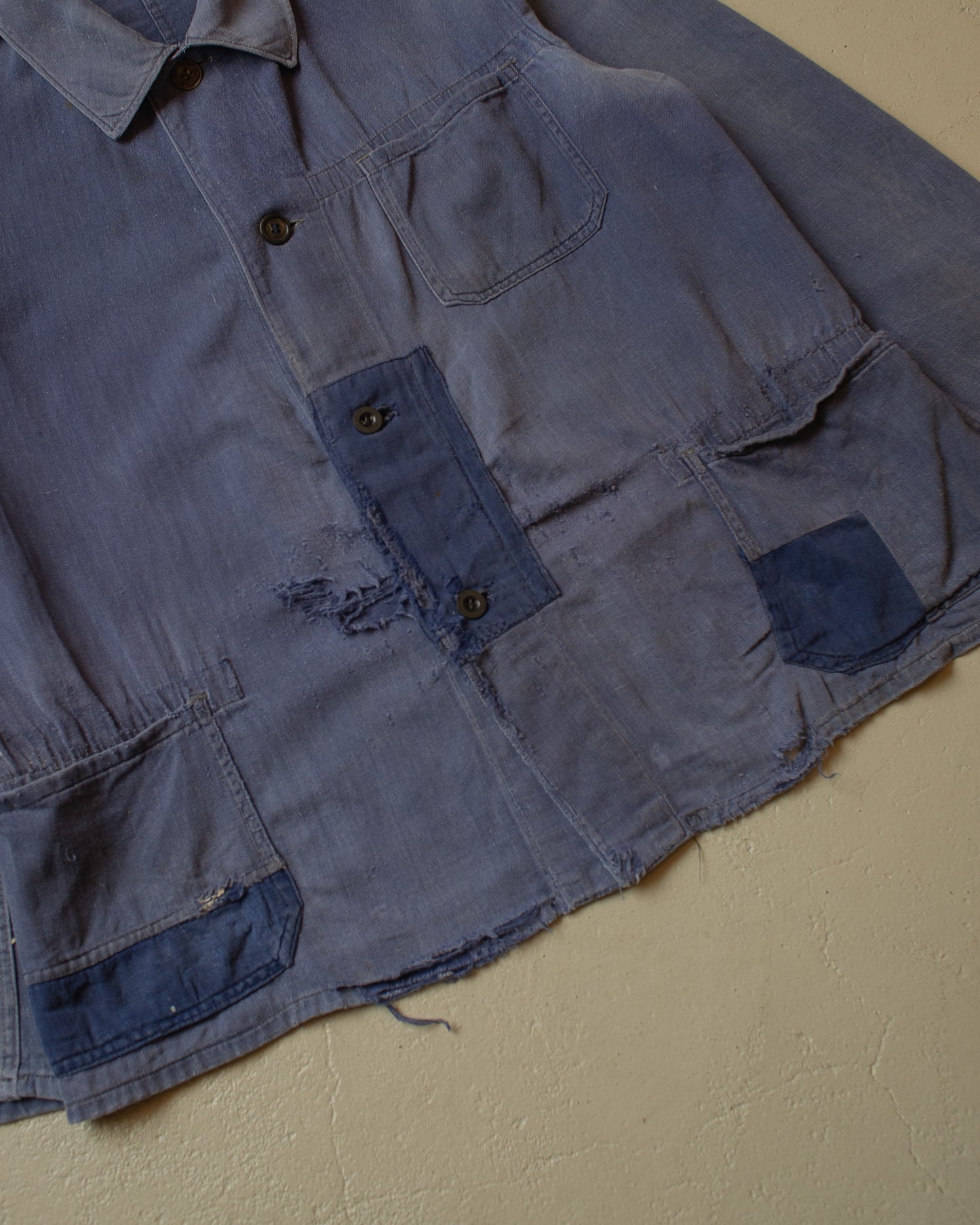 1950s distressed German Work Jacket blue - M/L