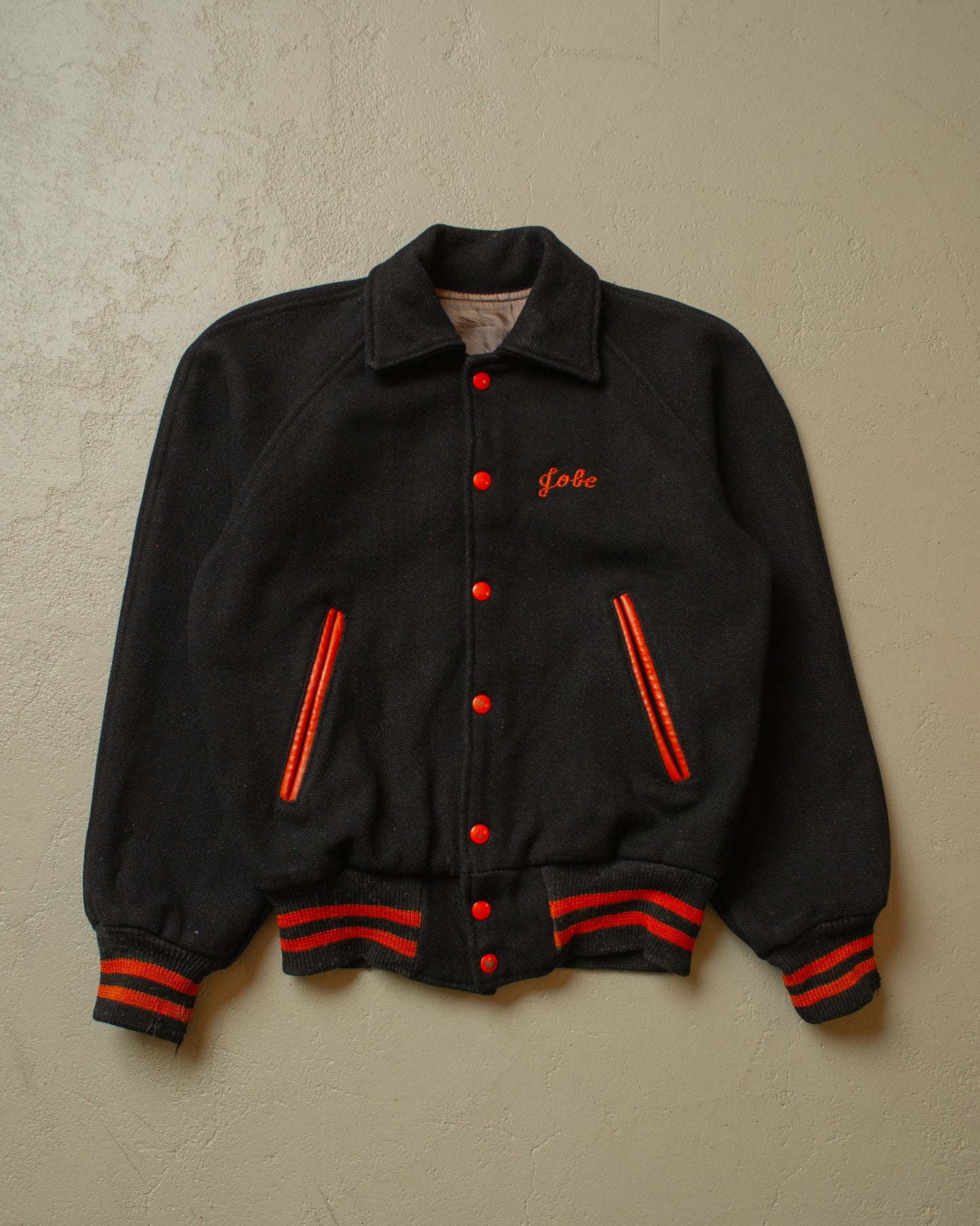 1960s Wool Varsity Jacket black - S